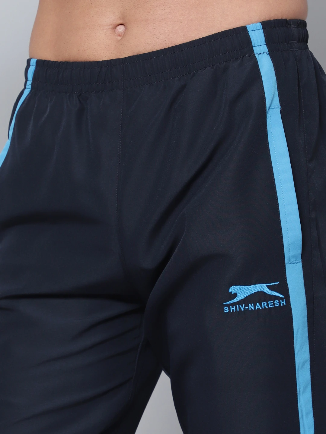 Shiv Naresh Men's Navy Blue/Cyan Active Trackpant