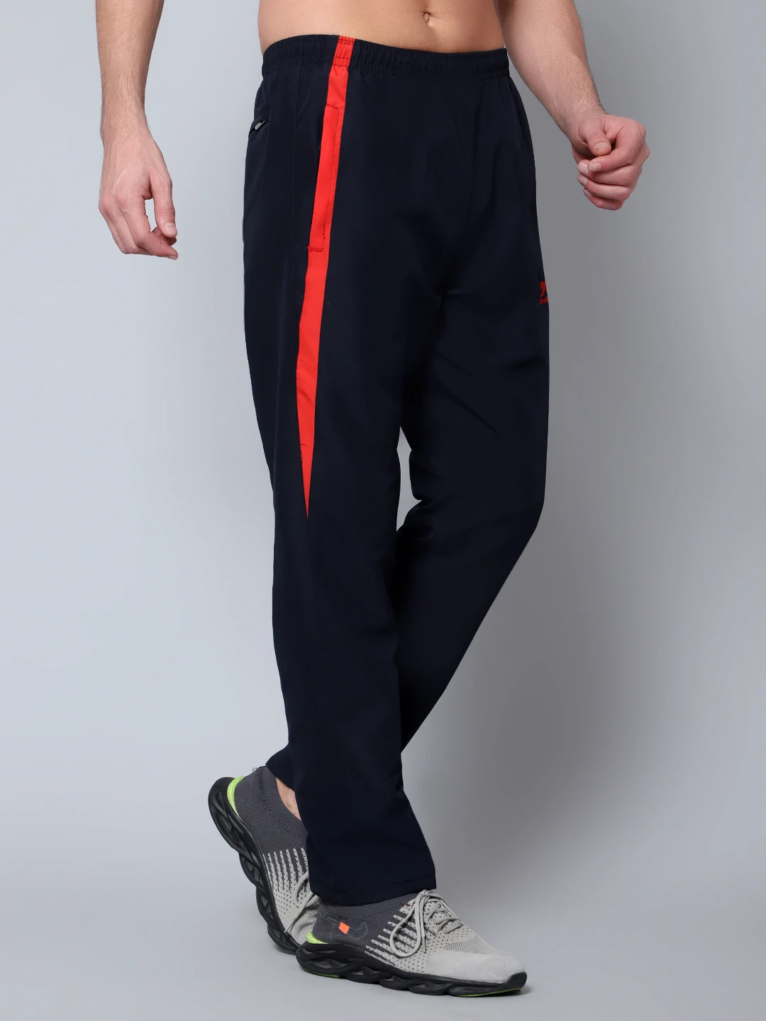 Navy Blue Red Active Trackpant for Men Shiv Naresh