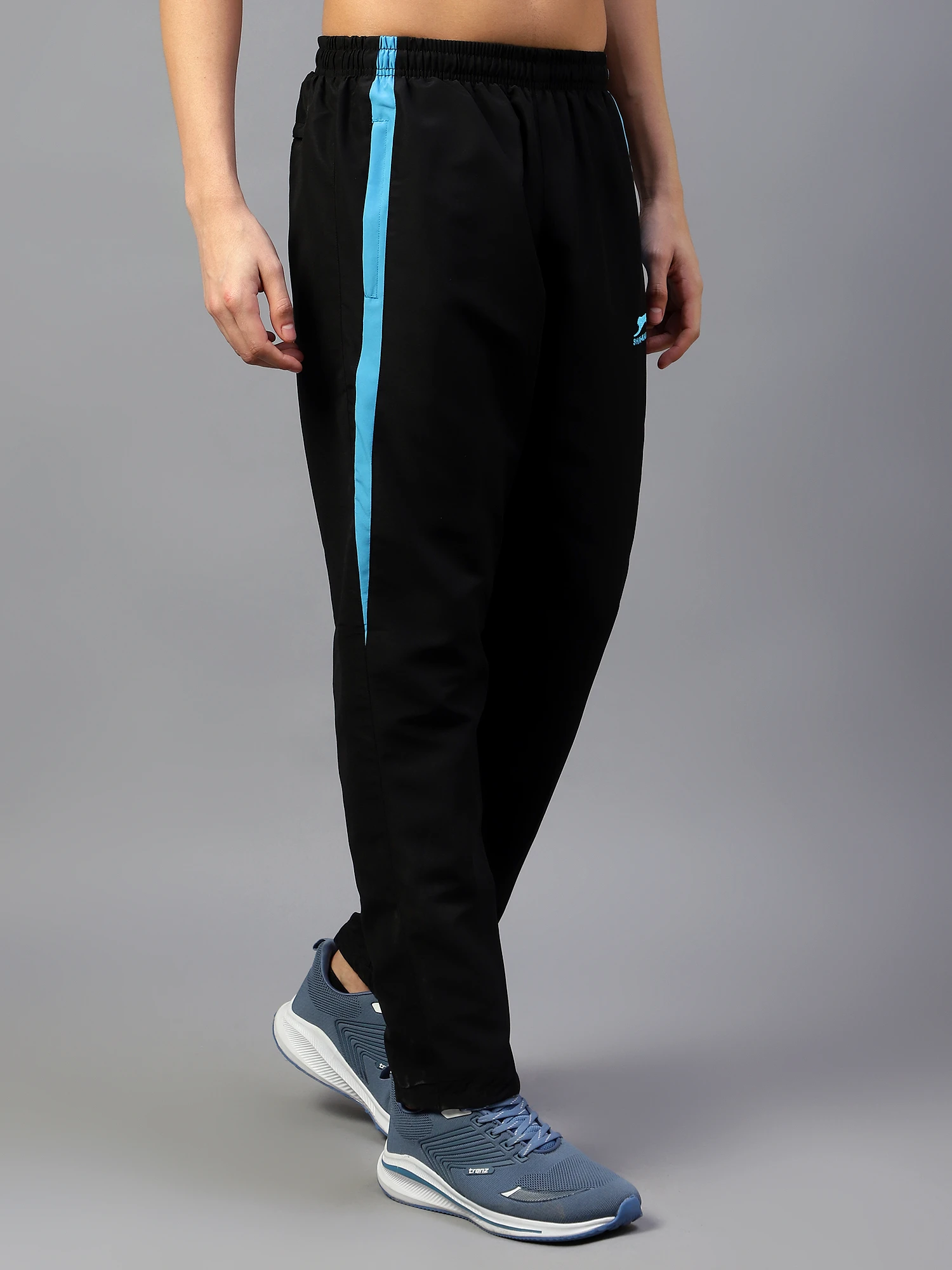 Black Cyan Active Trackpant for Men Shiv Naresh