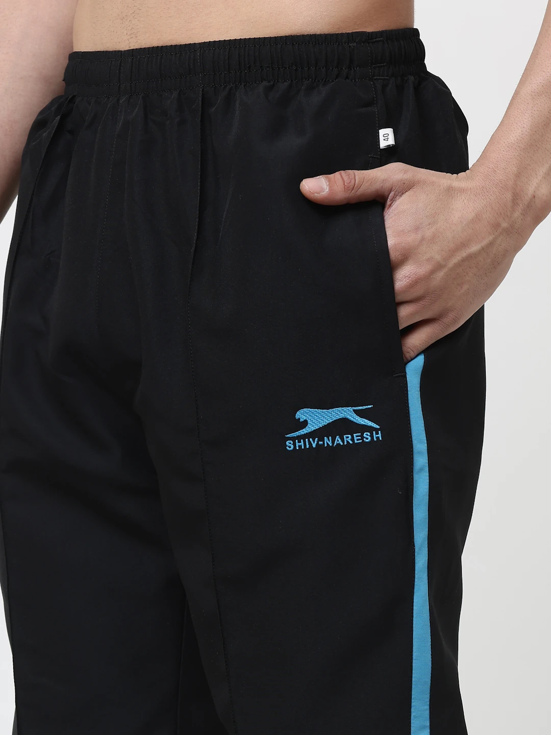 Men's Black & Cyan blue active tracksuit set