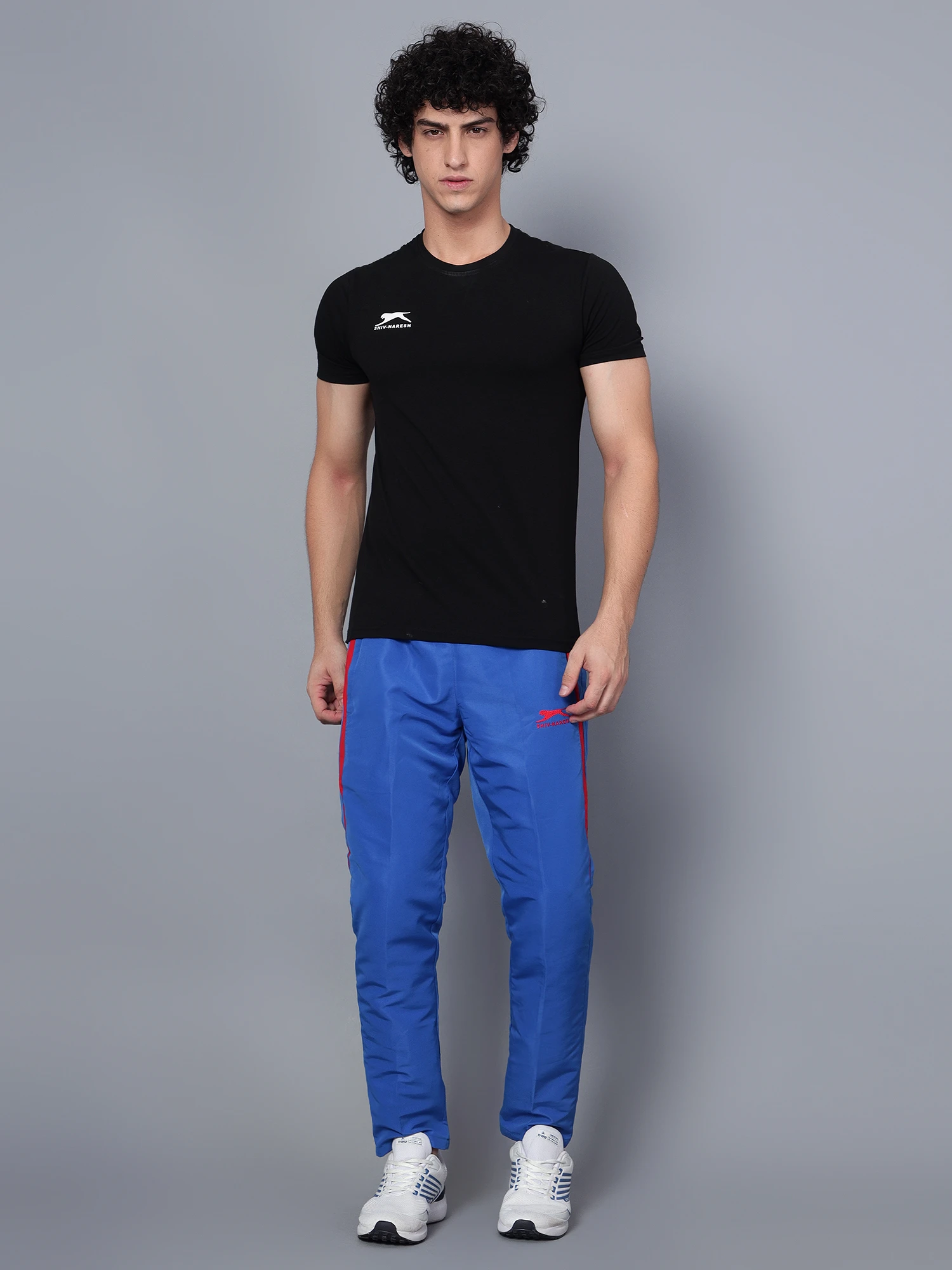 Shiv Naresh Men's Royal Blue/Red Active Trackpant