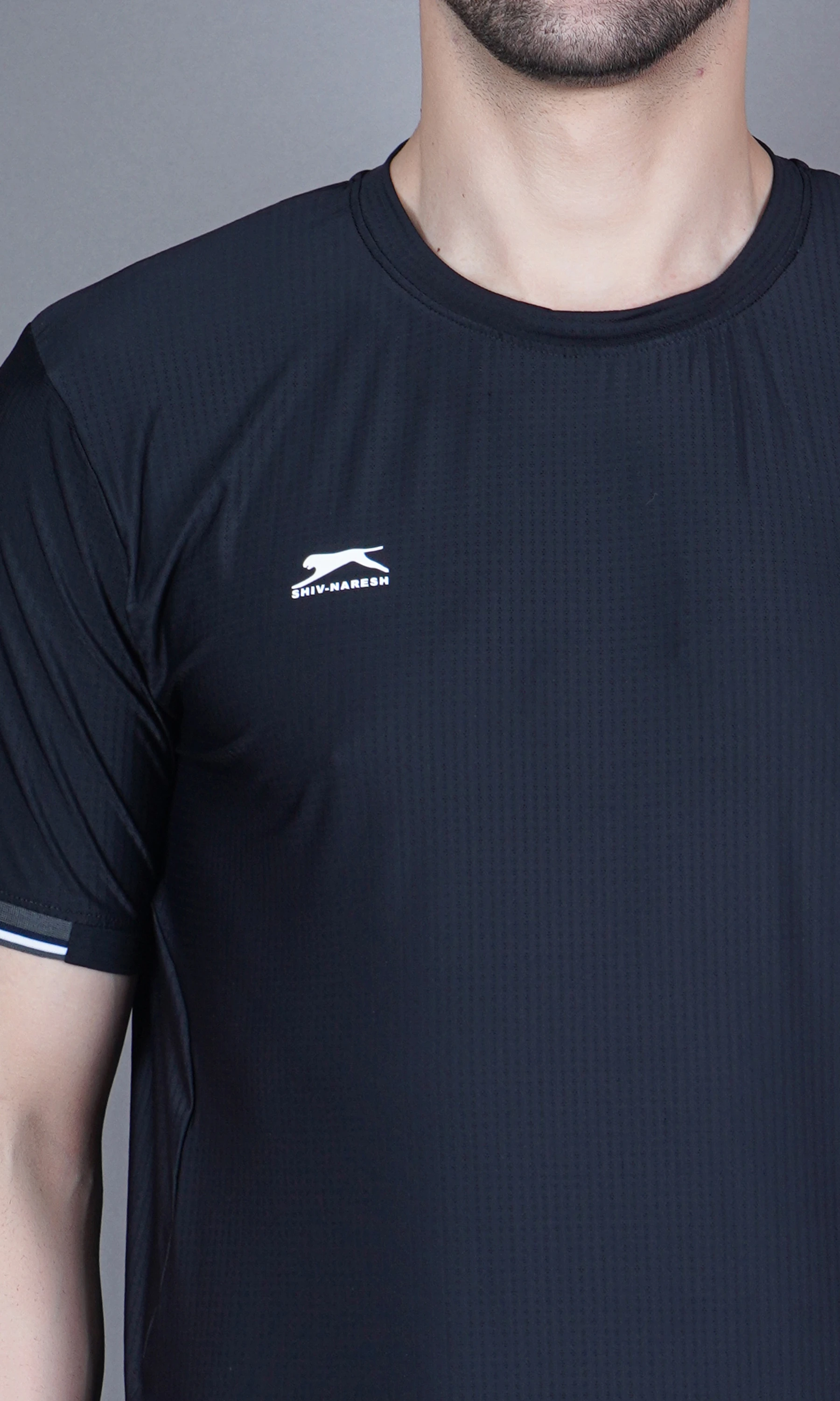 Round Neck T-Shirt Black by Shiv Naresh