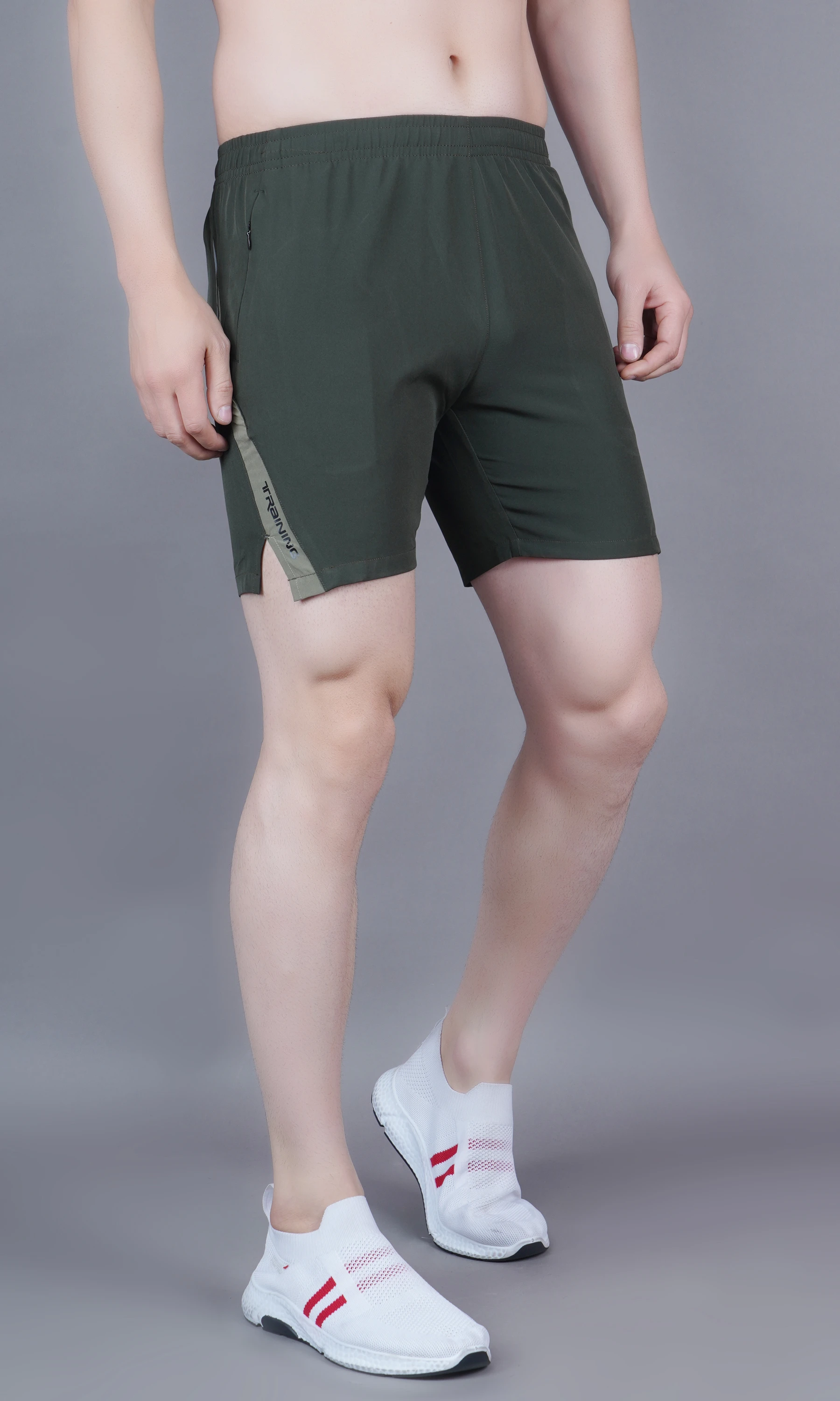 Men's olive green essential training shorts