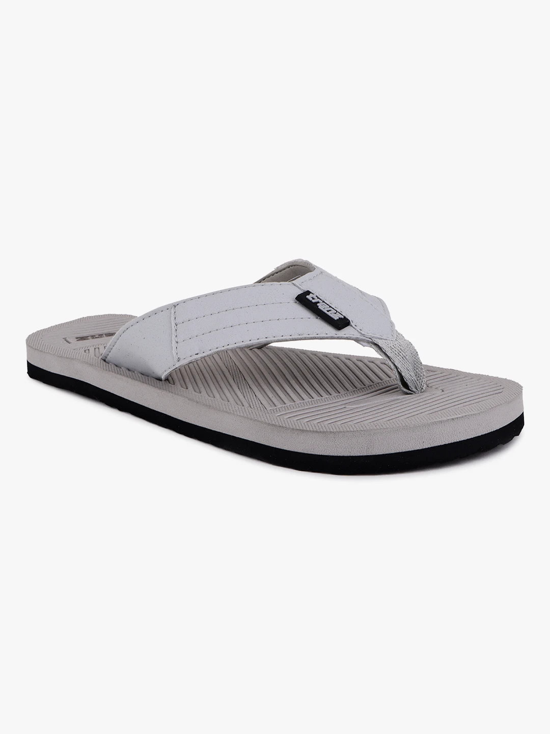 Shivnaresh Light grey slip-on slippers for men