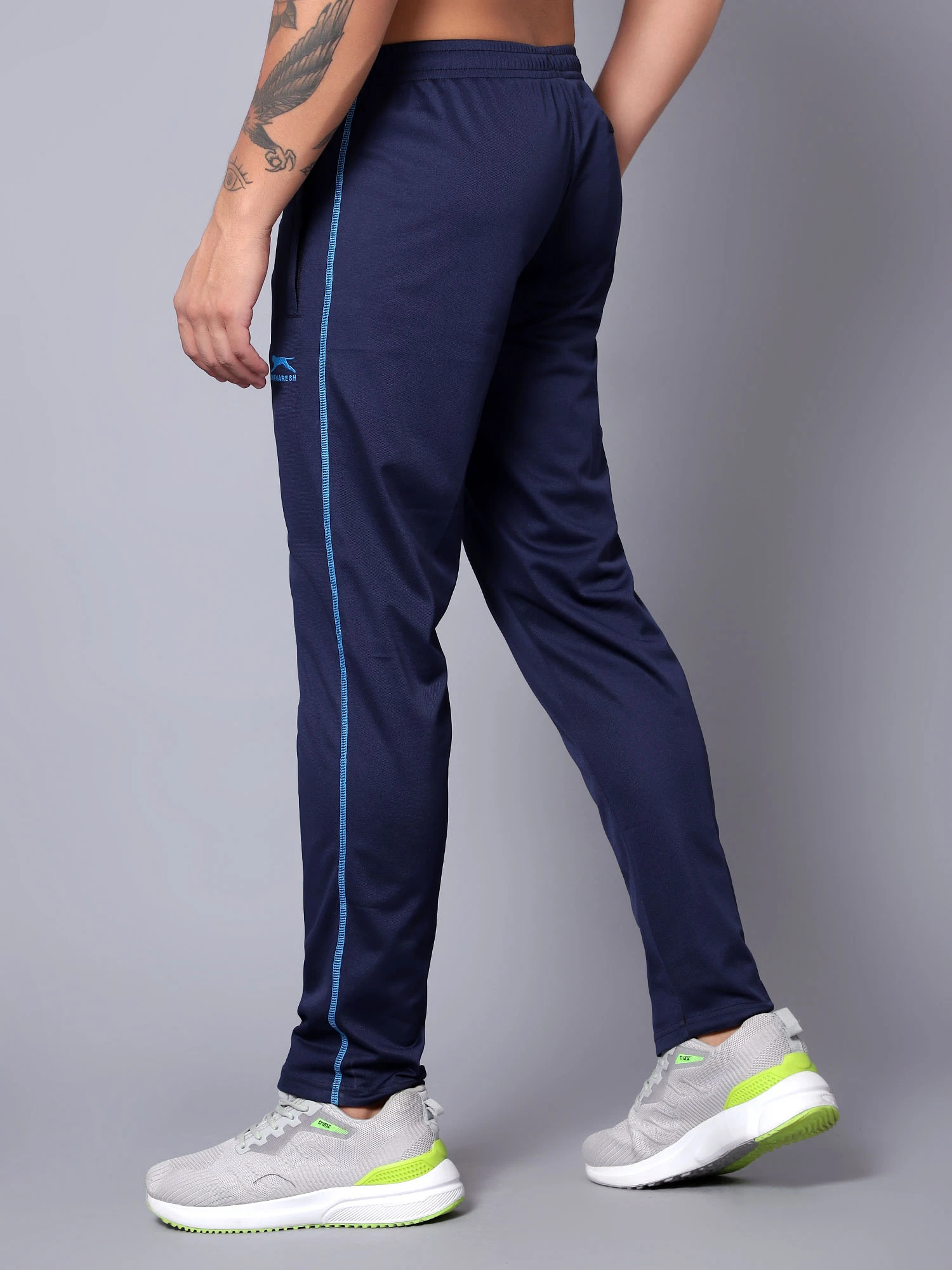 Navy Blue Cyan Active Track Pants for men Shiv Naresh