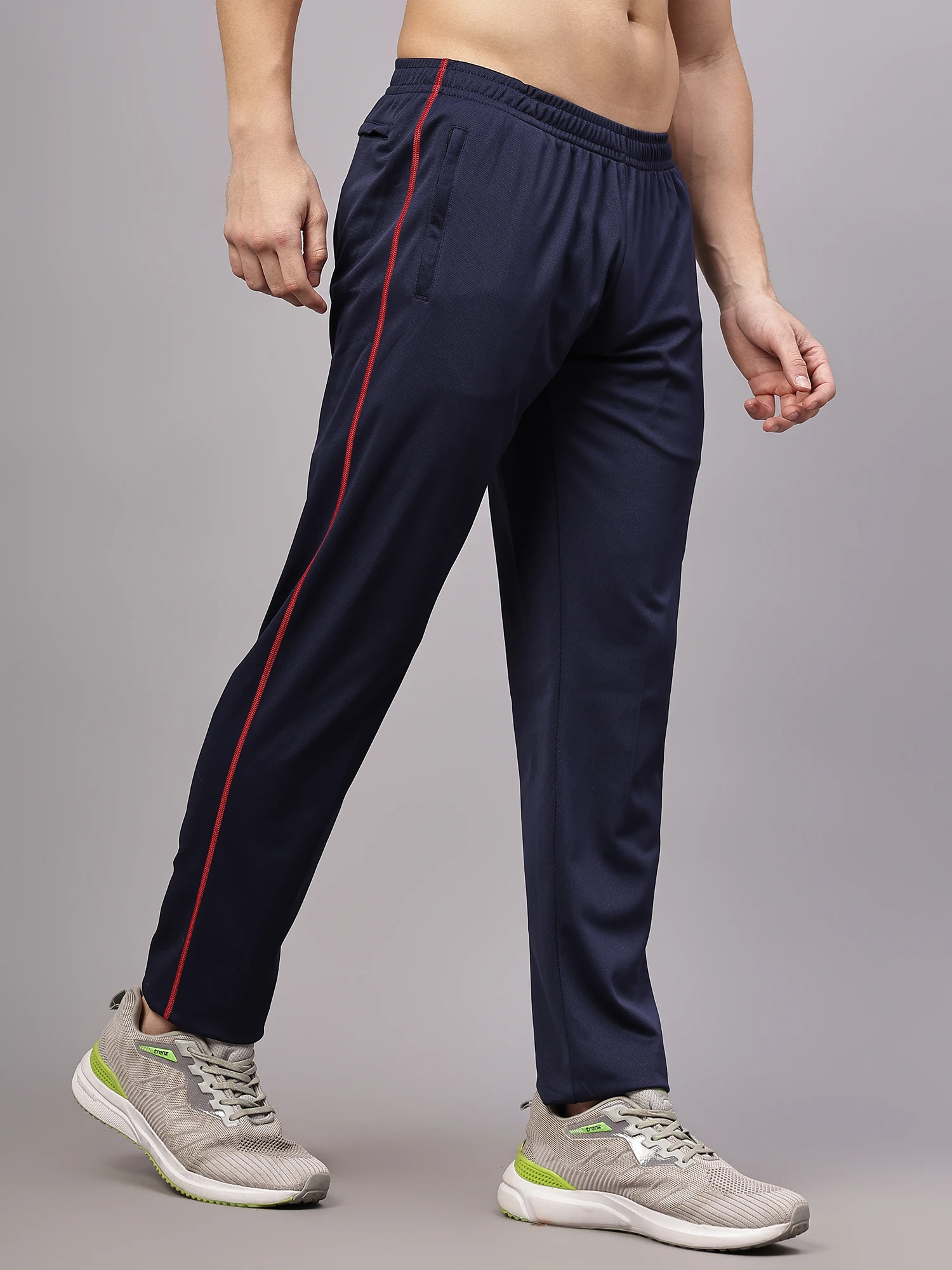 Navy Blue Red Active Track Pants for men Shiv Naresh