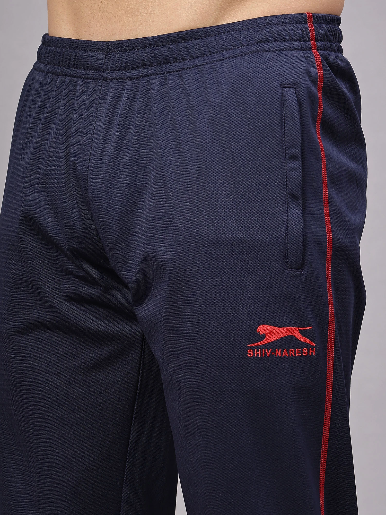 Navy Blue Red Active Track Pants for men Shiv Naresh