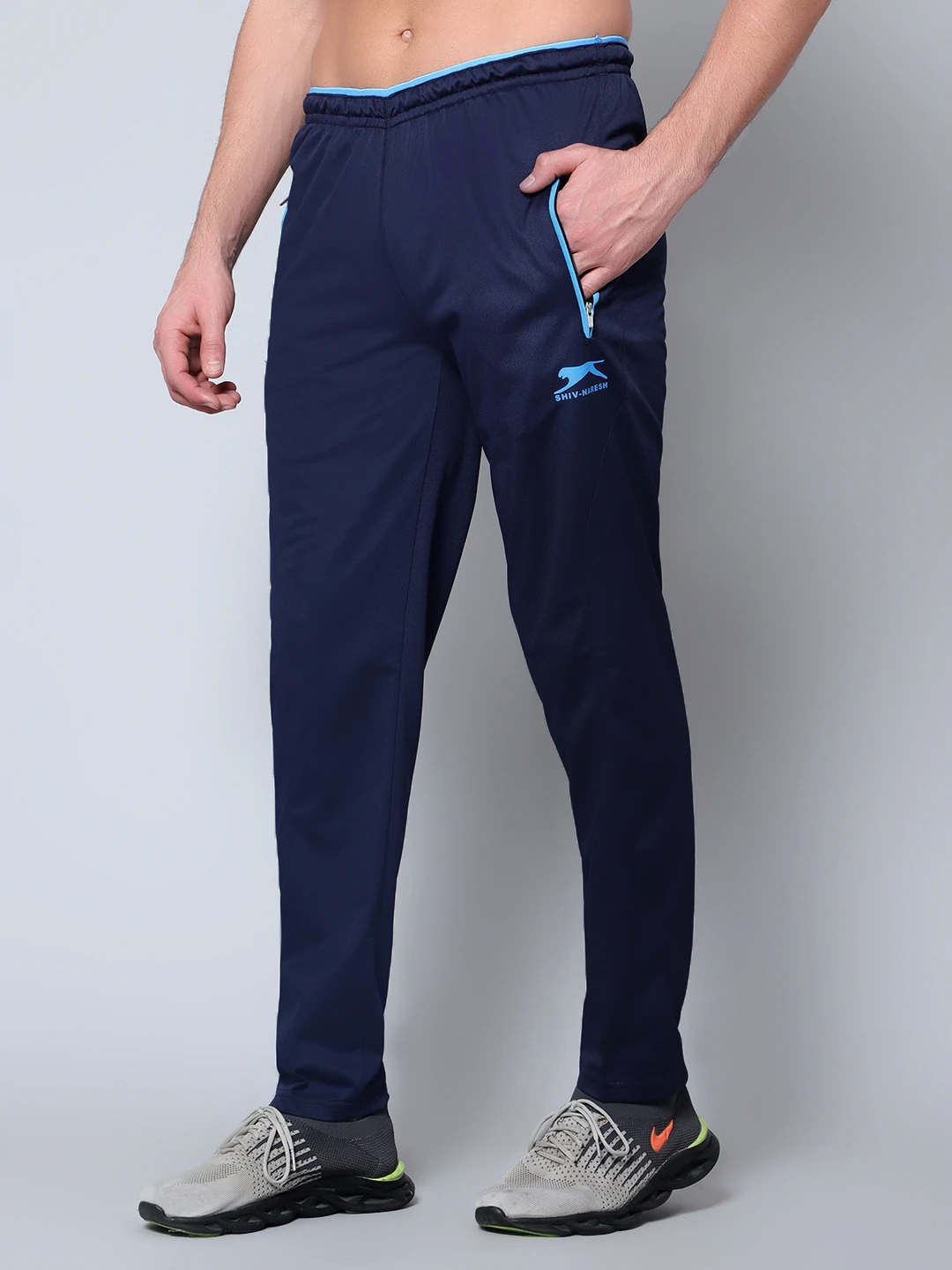 Navy Blue Active Track Pants for men Shiv Naresh