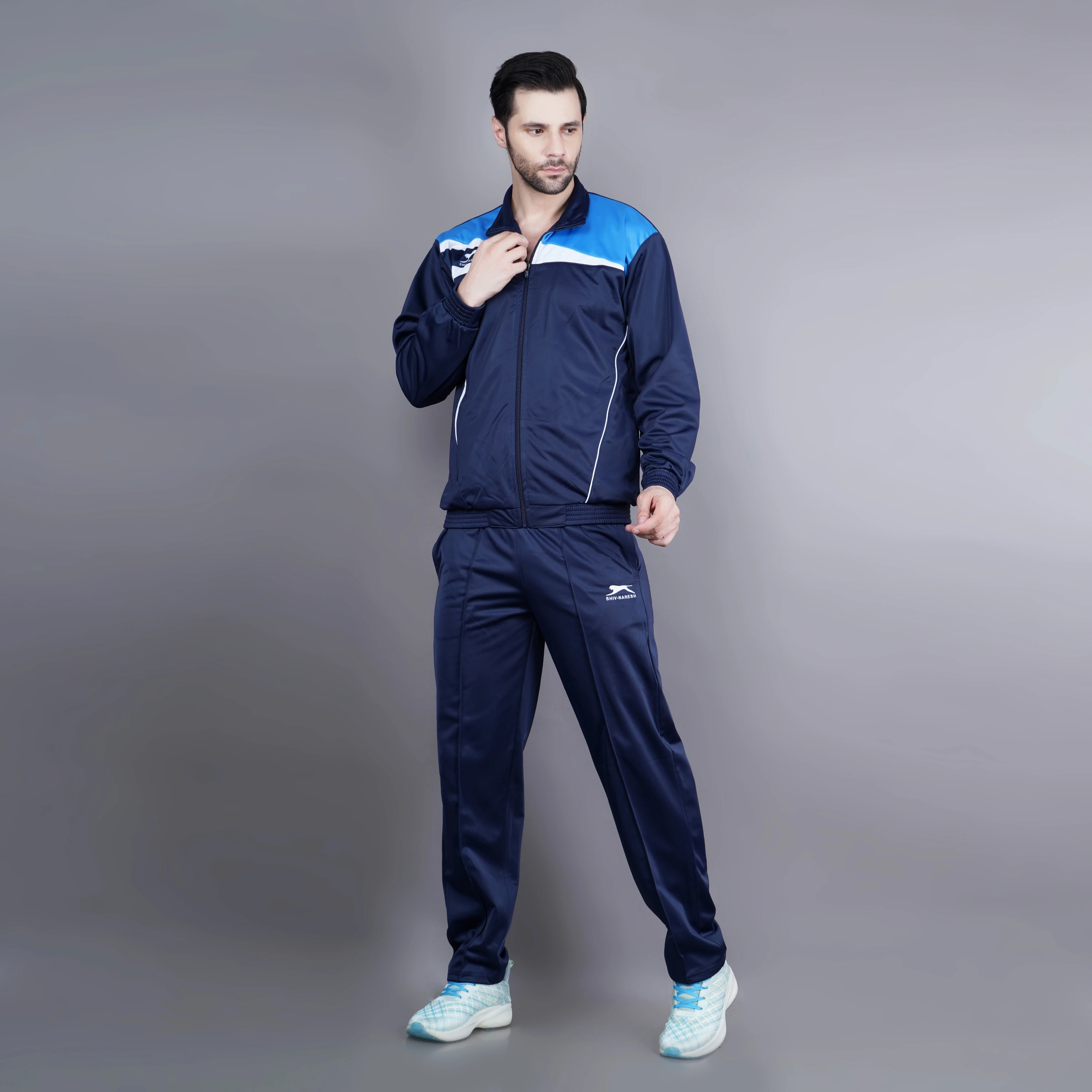 Athletic Tracksuit Navy Turkish Blue White for men