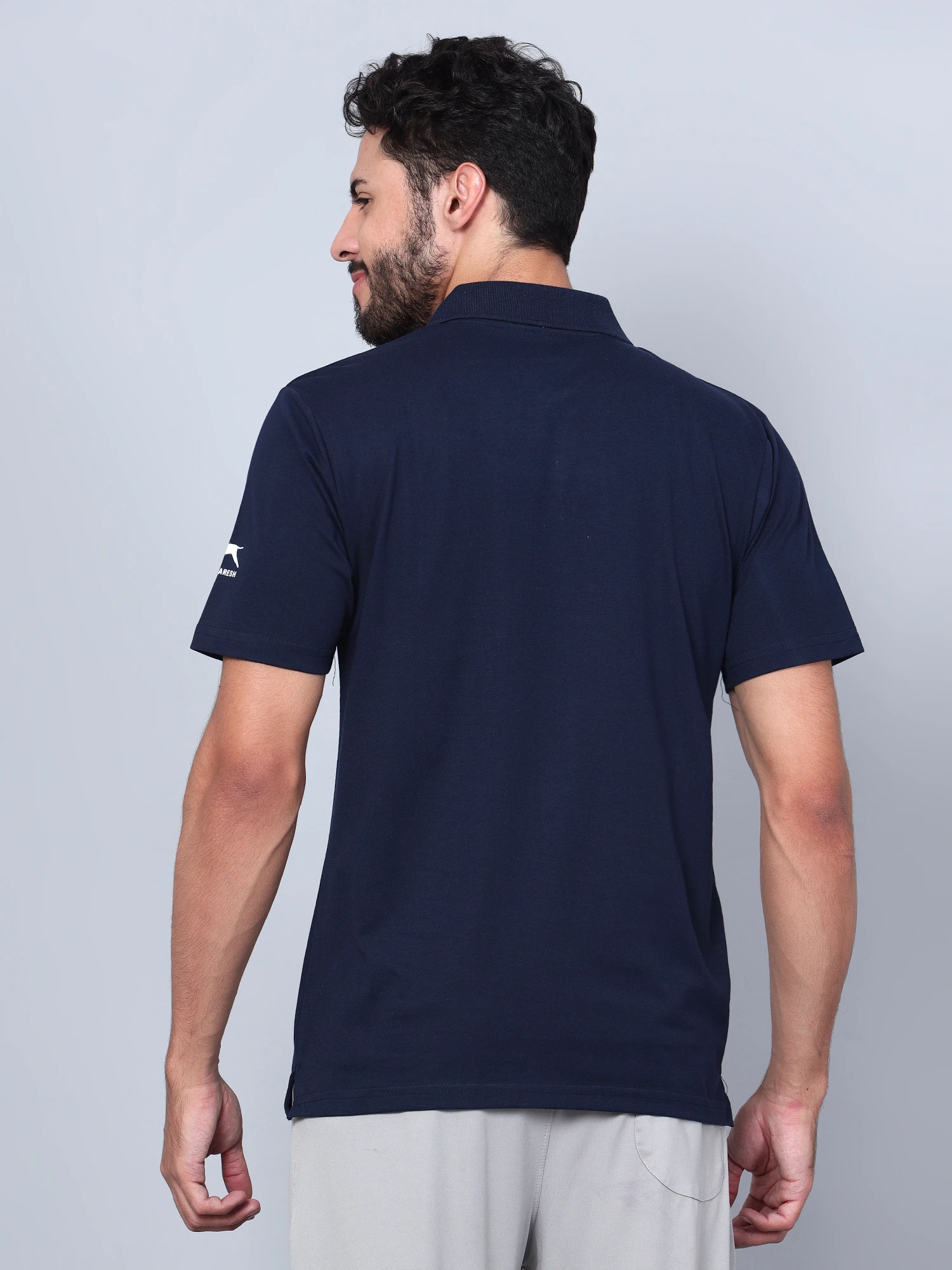 Men’s Navy Blue Cotton Polo T-Shirt