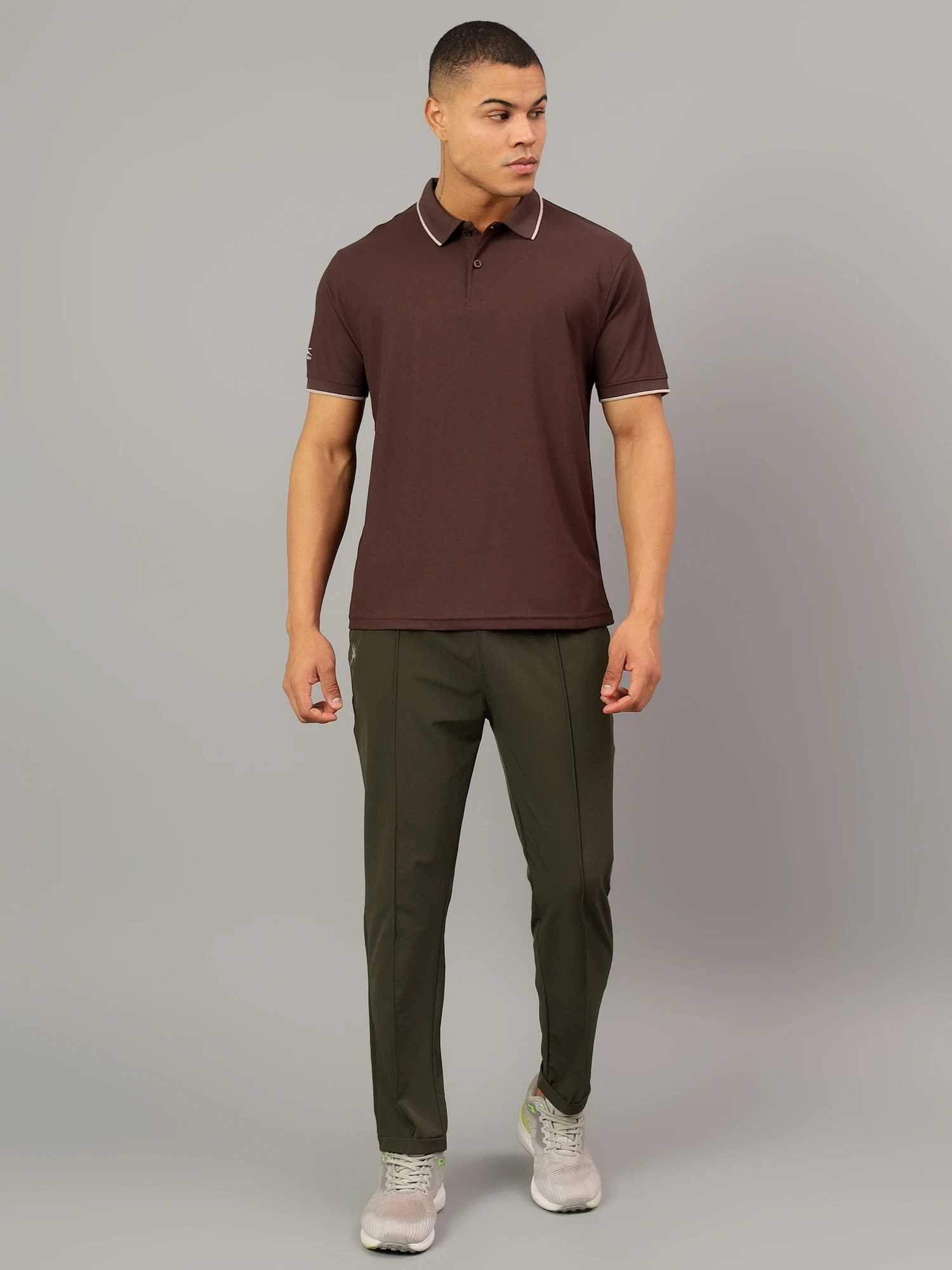 Men's Brown DualHue Tipped Polo T-Shirt