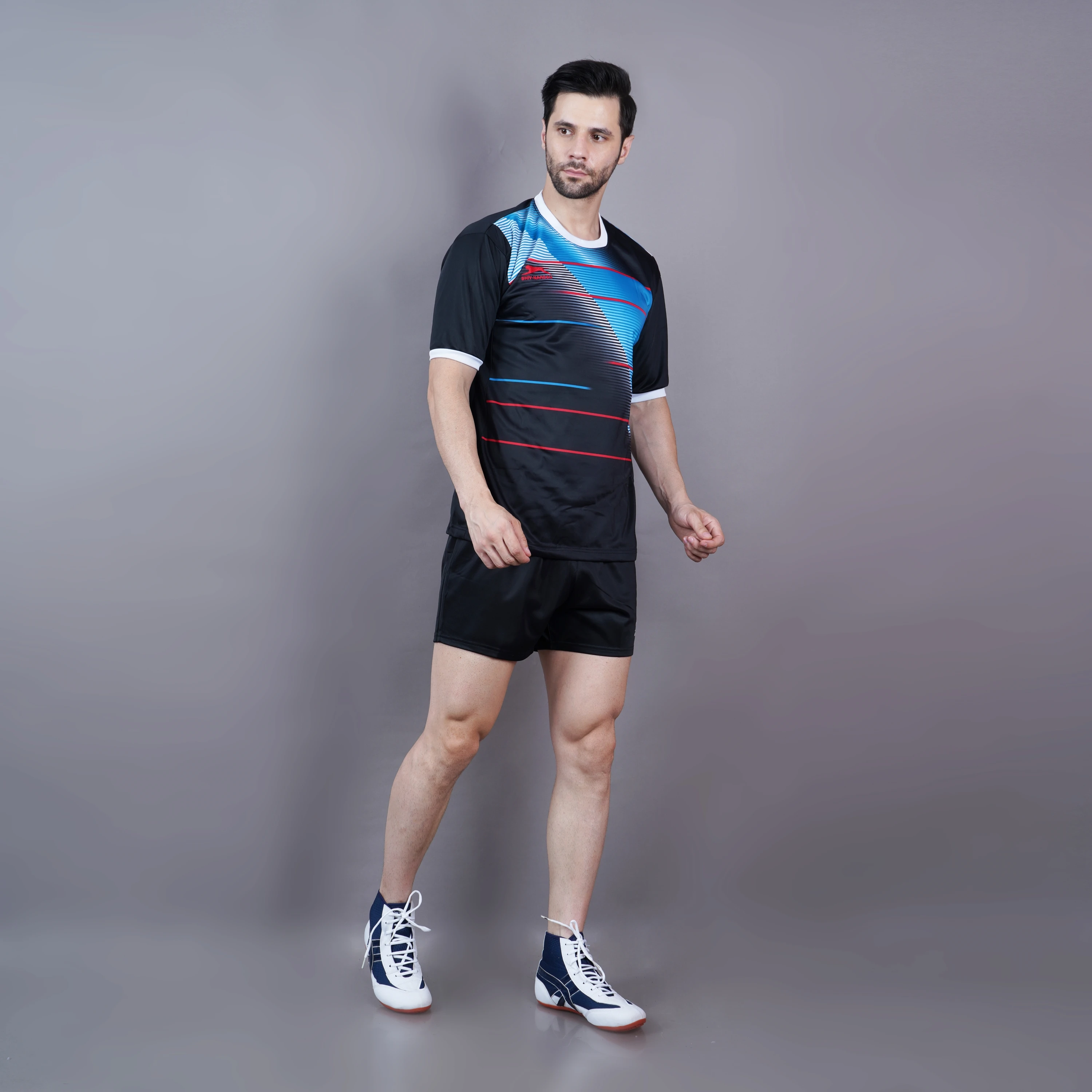 StrikeFlex Kabaddi Kit Black Cyan Blue for men