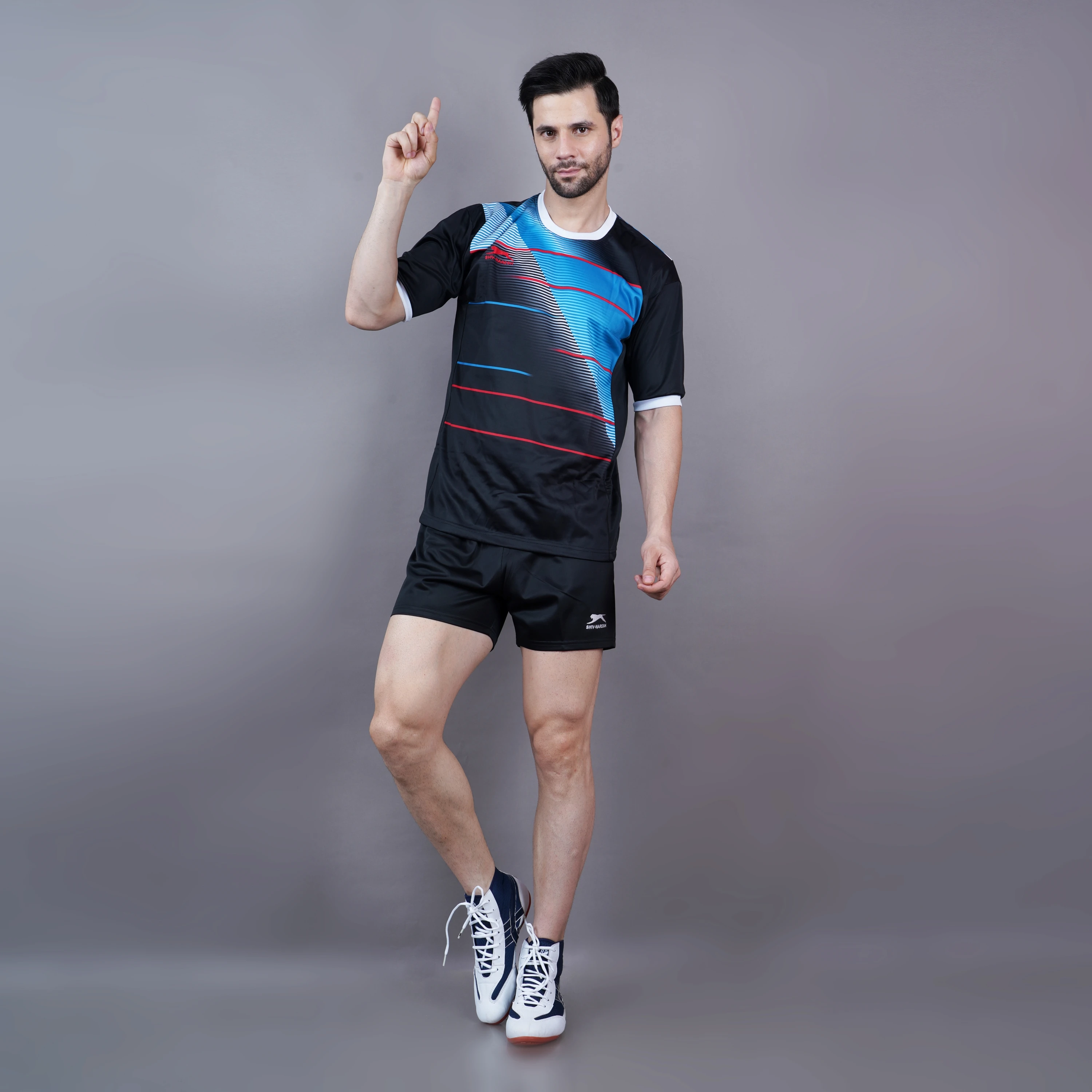 StrikeFlex Kabaddi Kit Black Cyan Blue for men