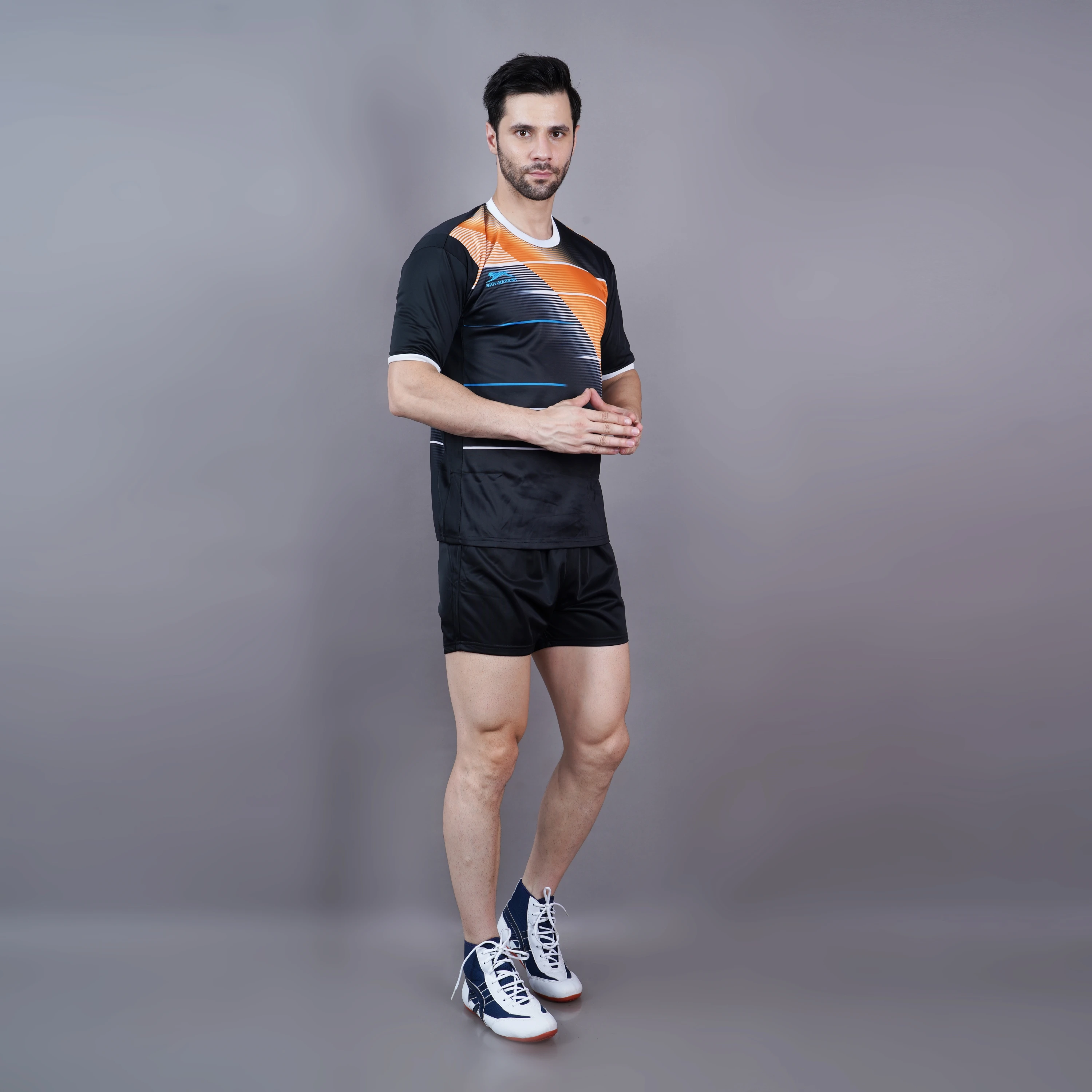 StrikeFlex Kabaddi Kit Black Orange for men