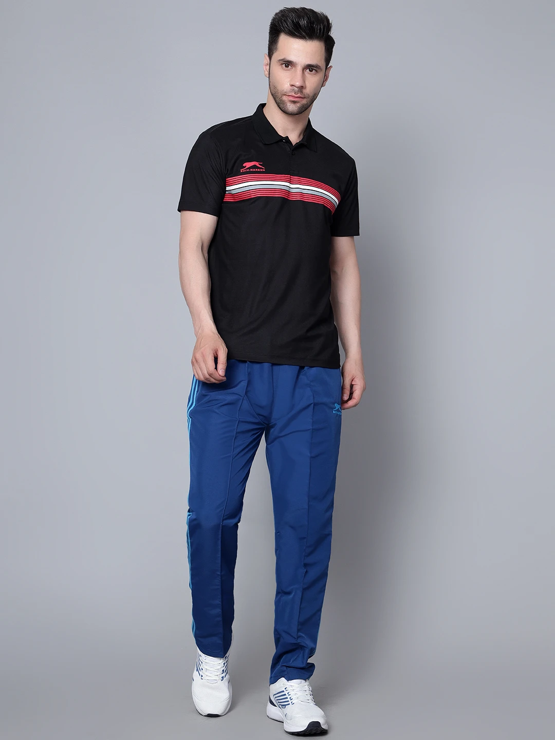 Men’s Black Cotton Polo T-Shirt – Nautical Collar Design by Shiv Naresh