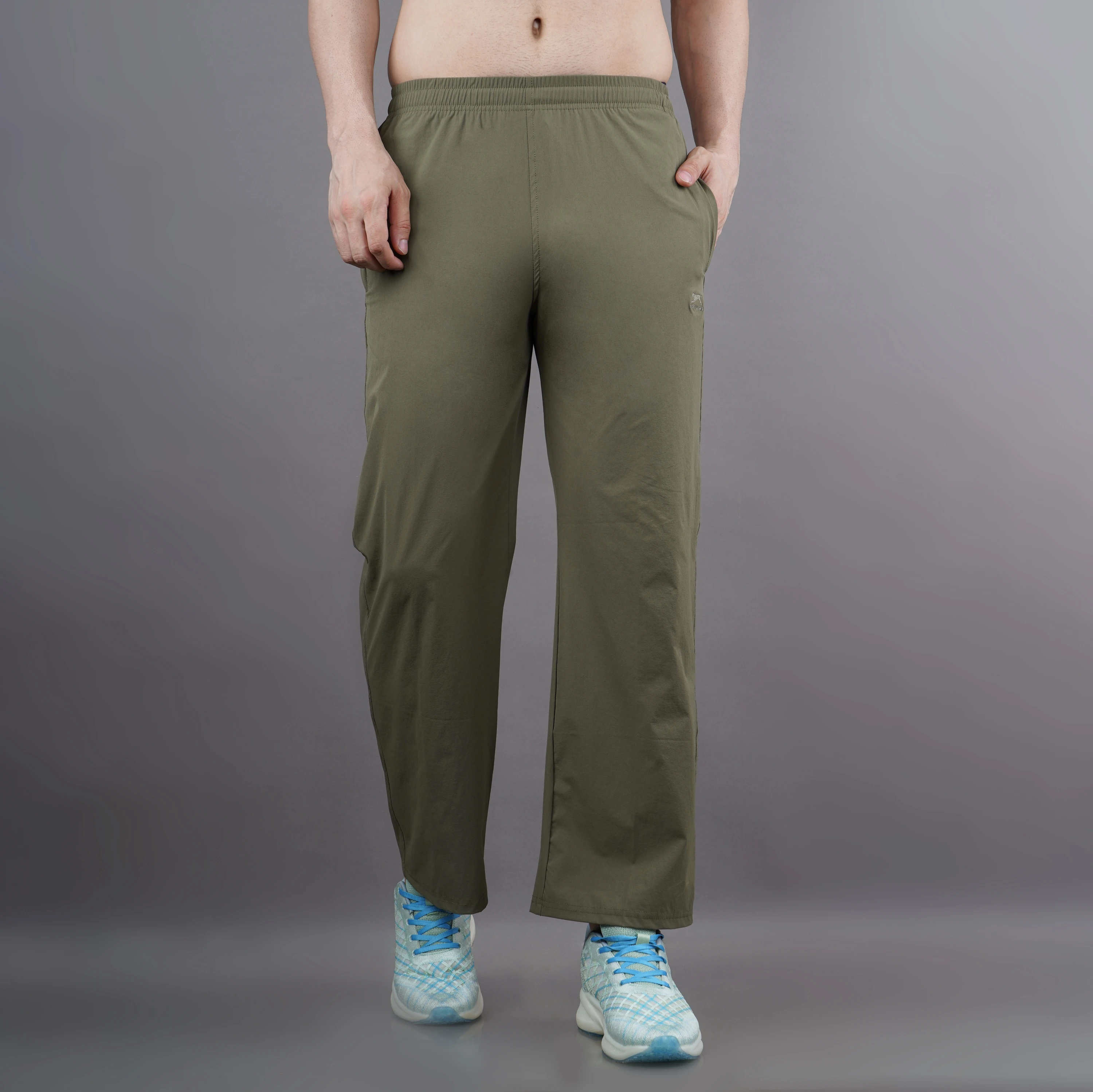 Olive Green Straight Fit Ultrawave Pants for Men