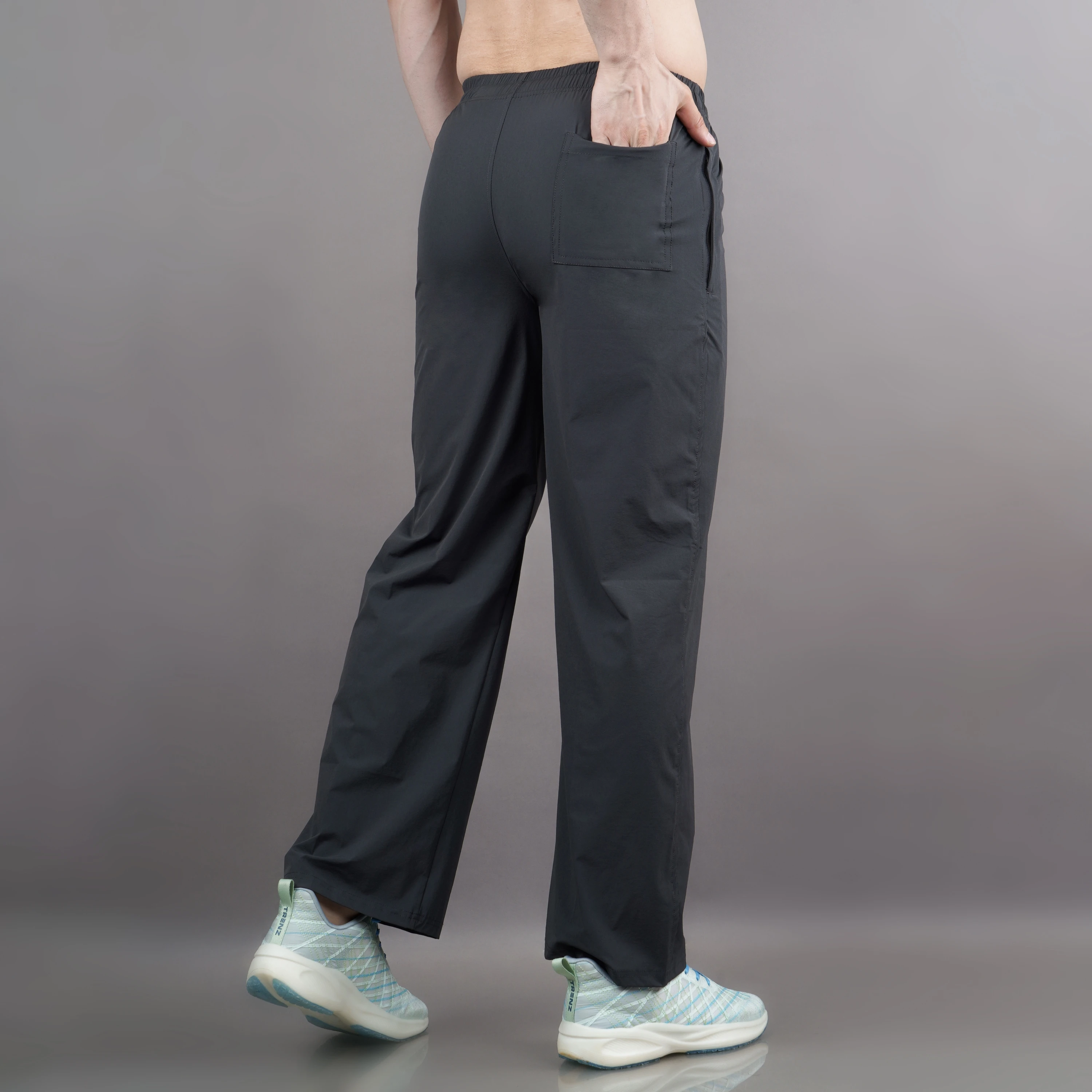 Dark Grey Ultrawave Straight Fit Pants for Men