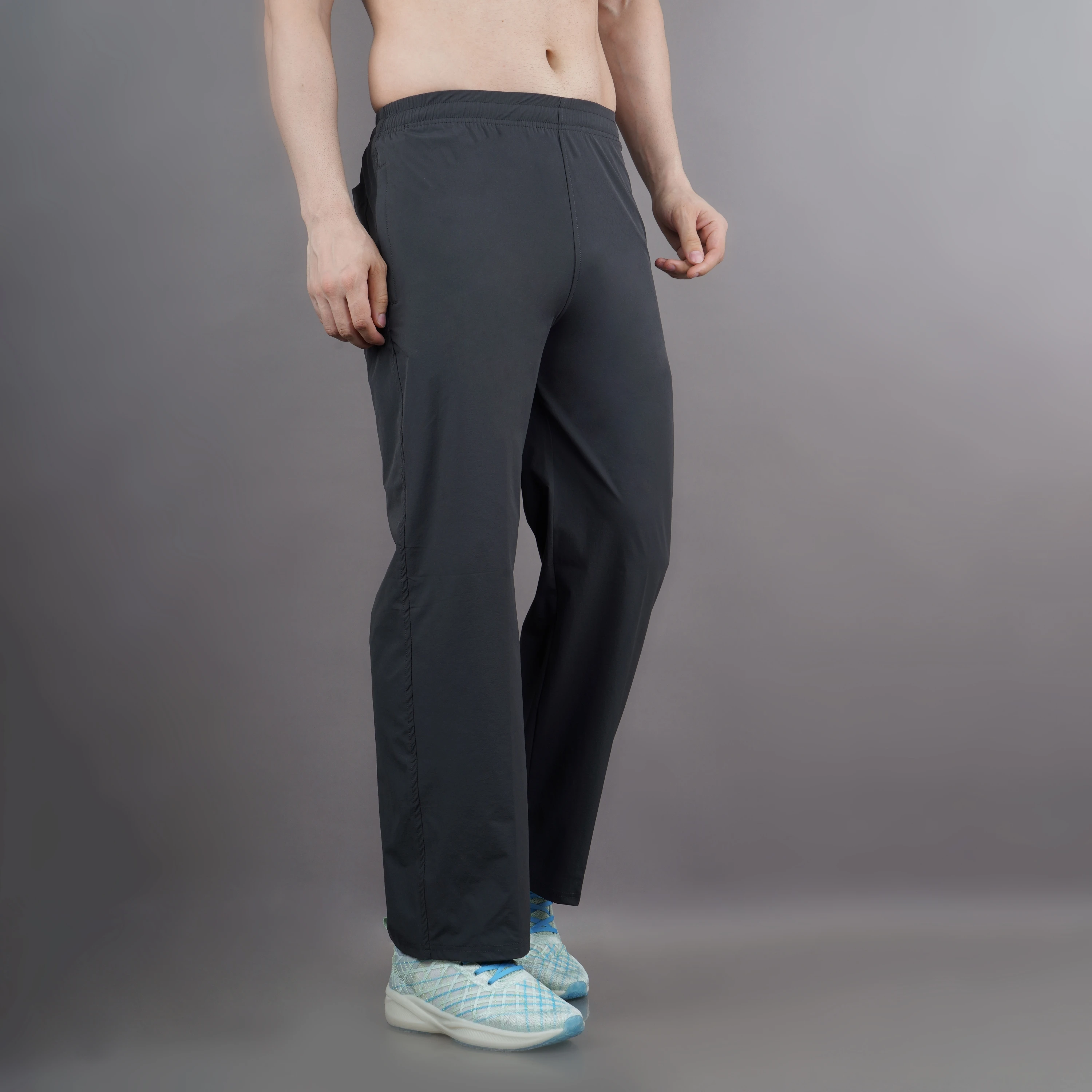 Dark Grey Ultrawave Straight Fit Pants for Men