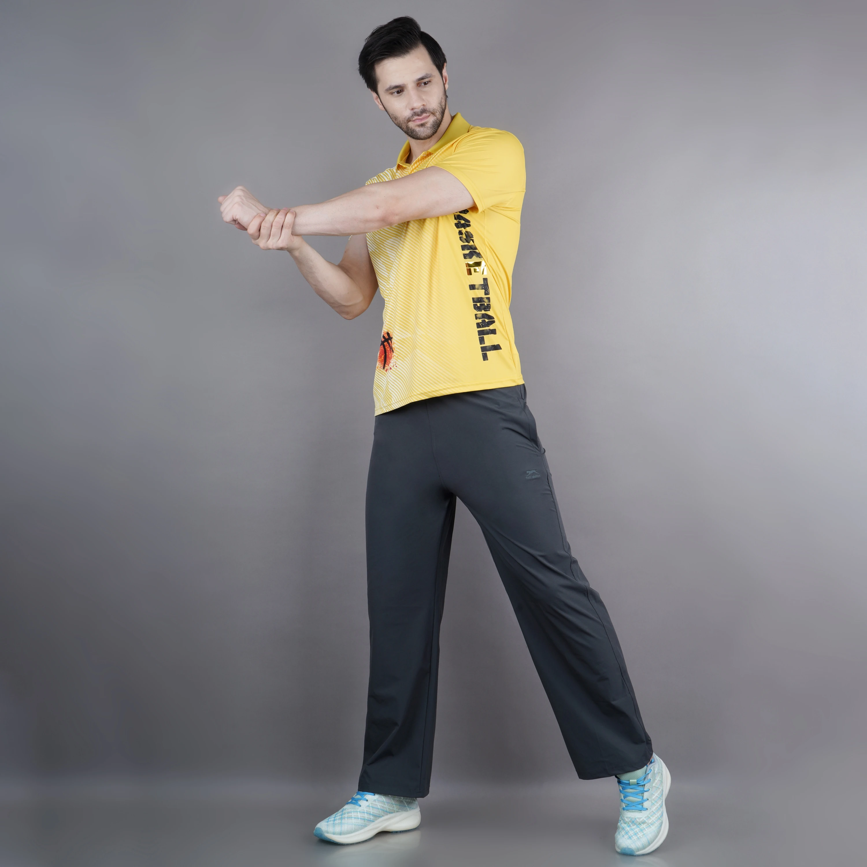 Dark Grey Ultrawave Straight Fit Pants for Men