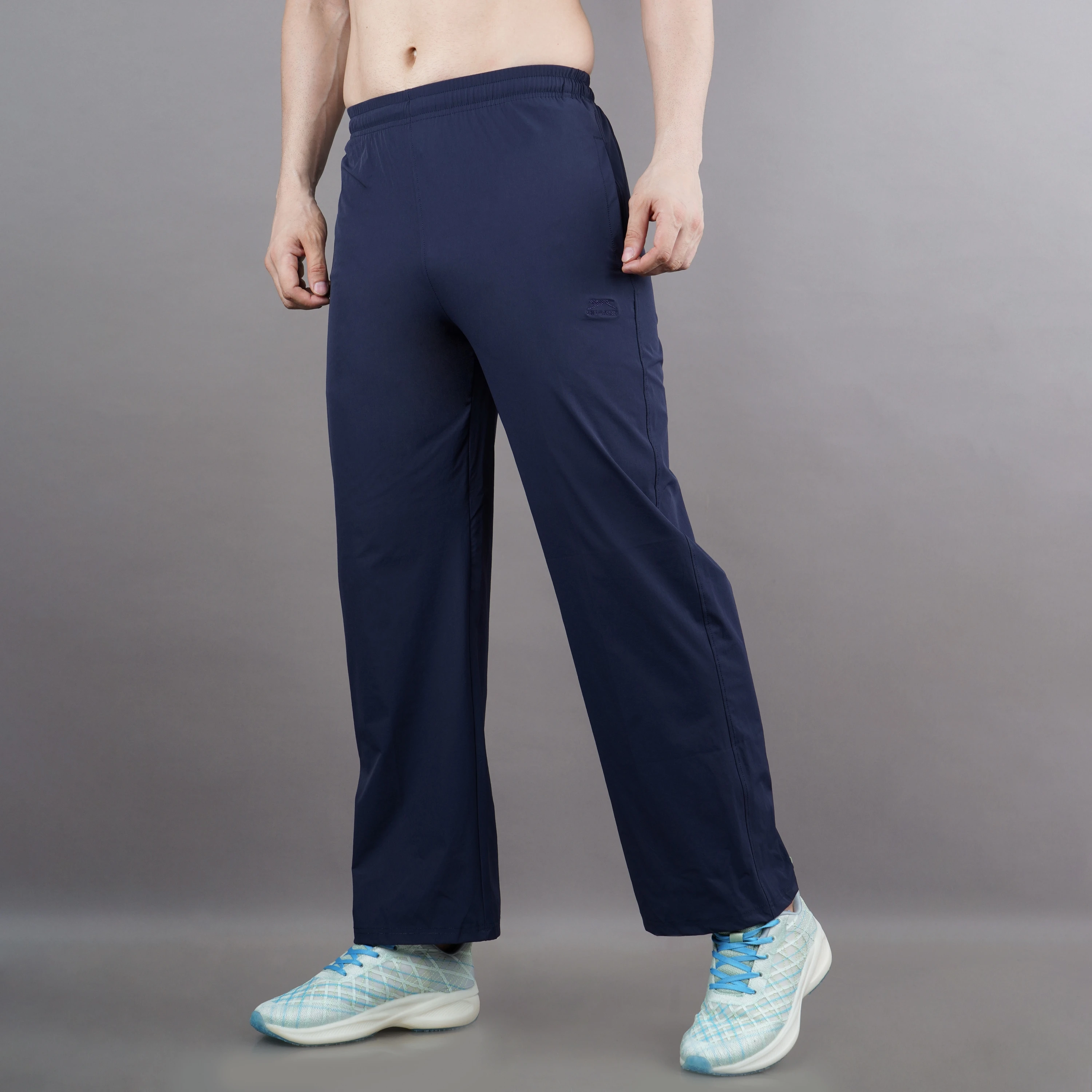 Navy Blue Ultrawave Straight Fit Pants for Men