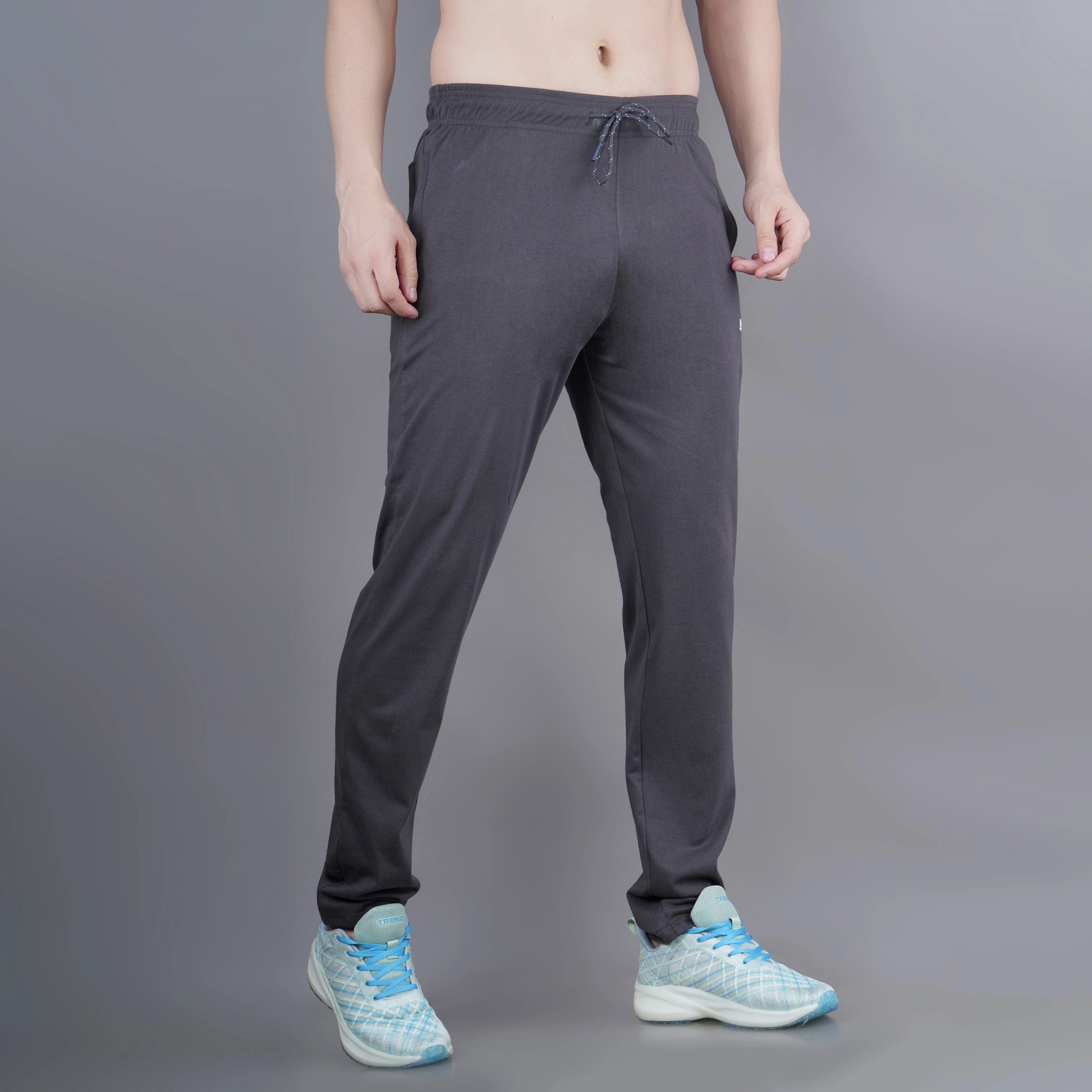 Dark Grey Poly Cotton Lowers for Men