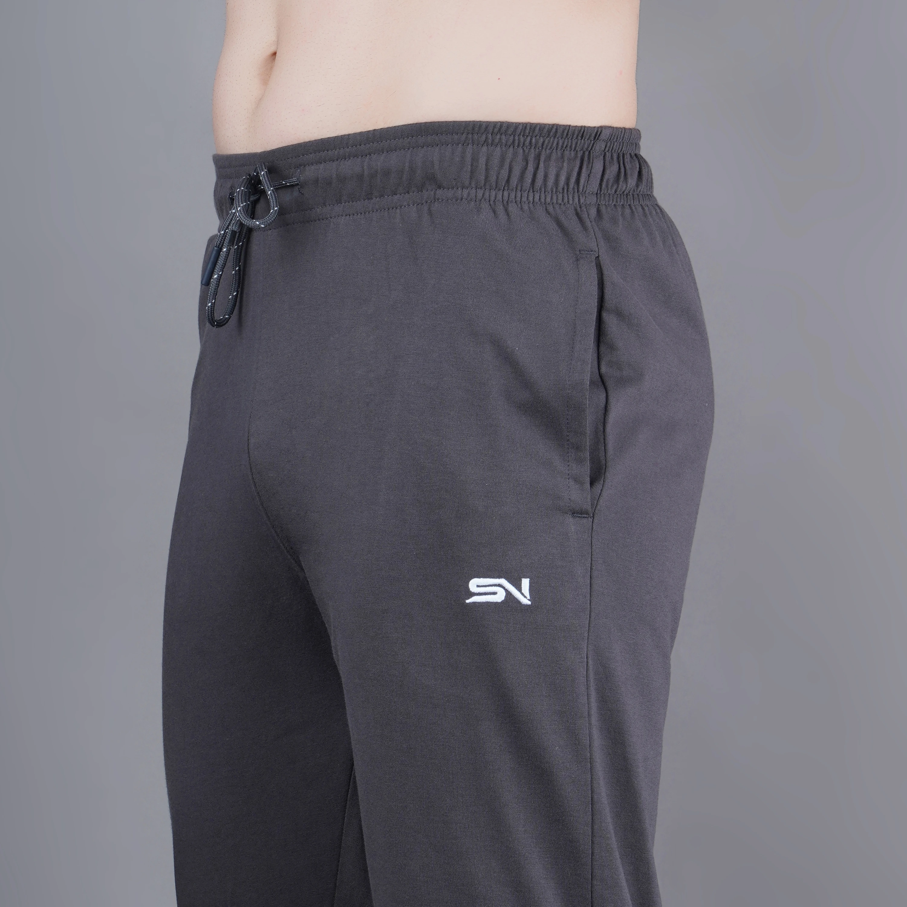 Dark Grey Poly Cotton Lowers for Men