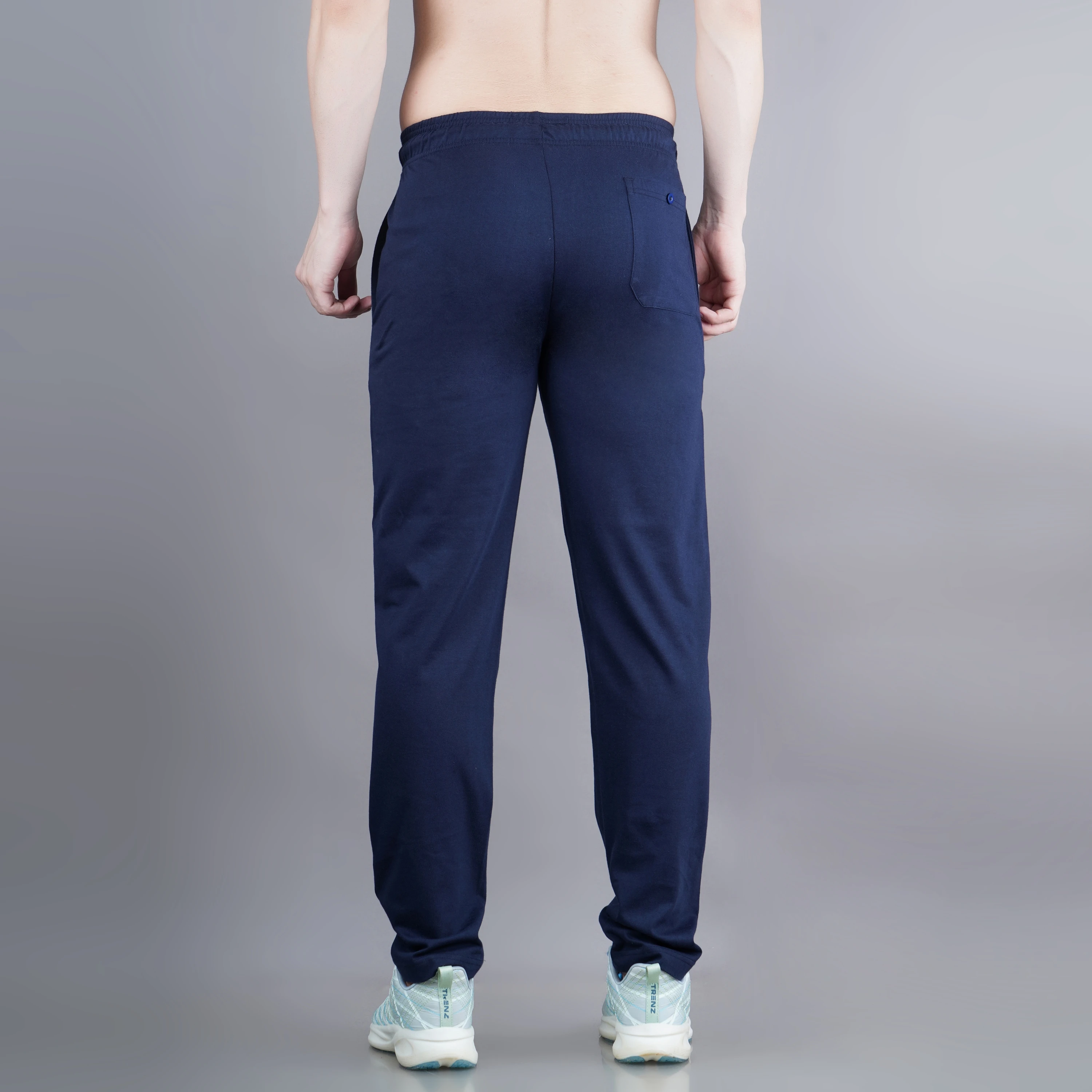 Navy Blue Poly Cotton Lowers for Men