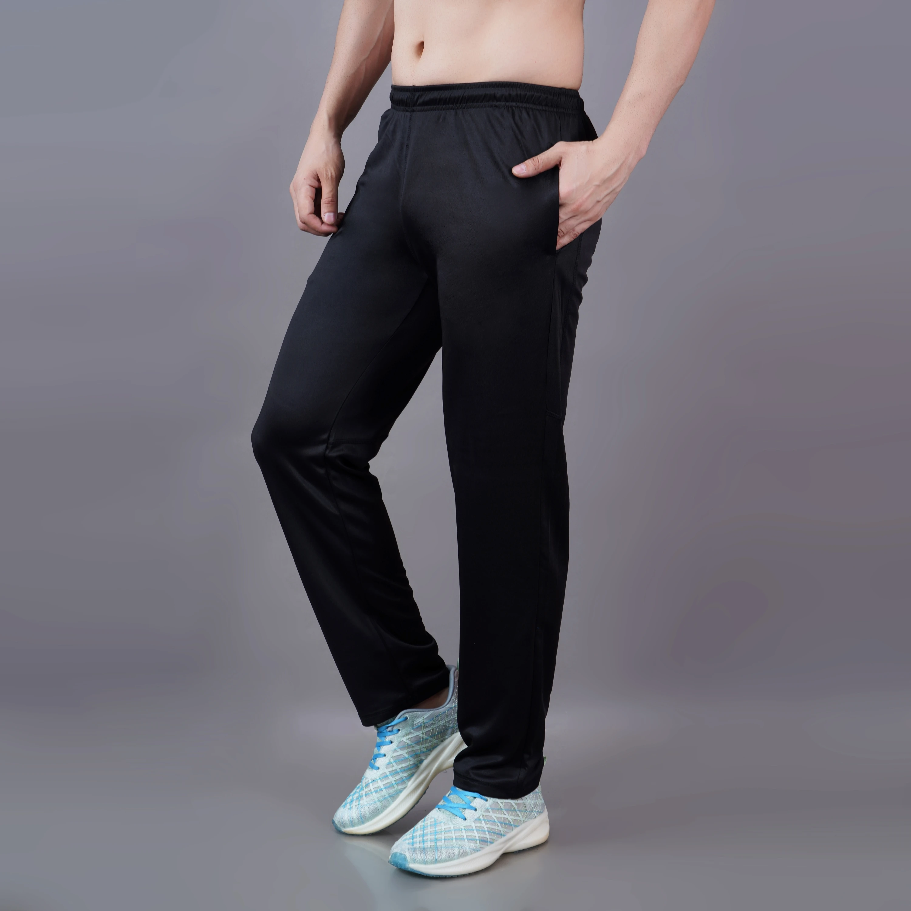 Black Flex Stride Track Pants for Men