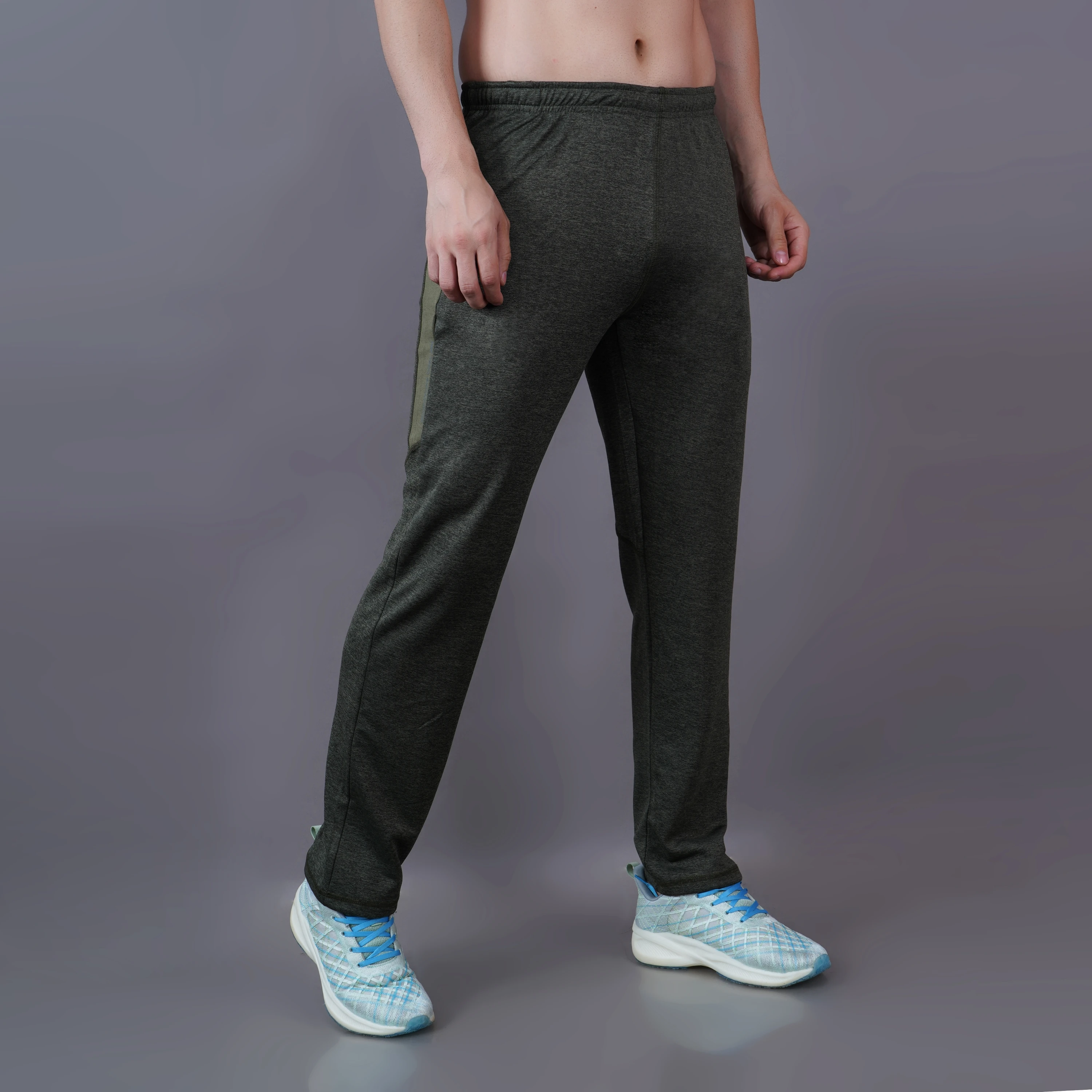 Olive Green Flex Stride Track Pants for Men