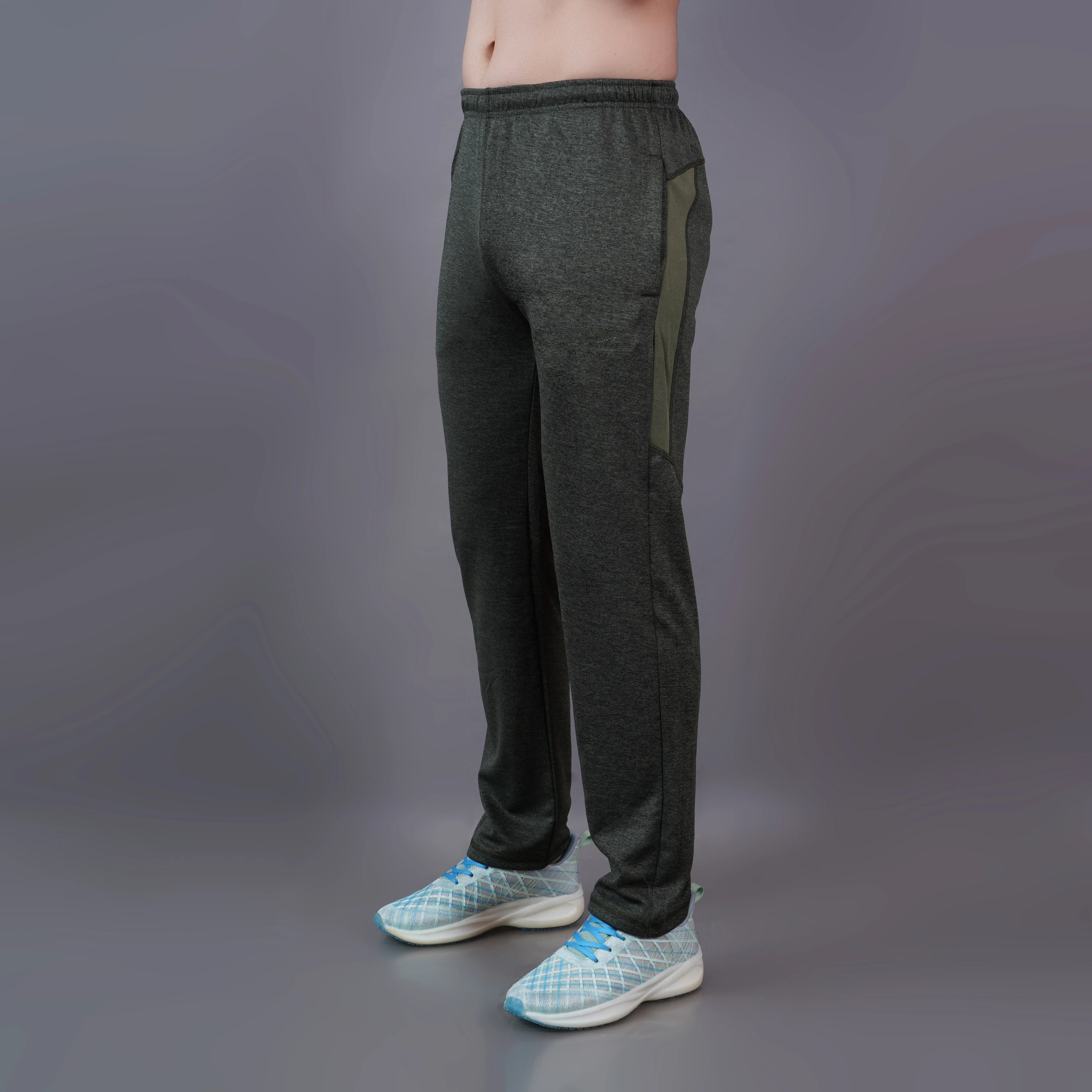 Olive Green Flex Stride Track Pants for Men