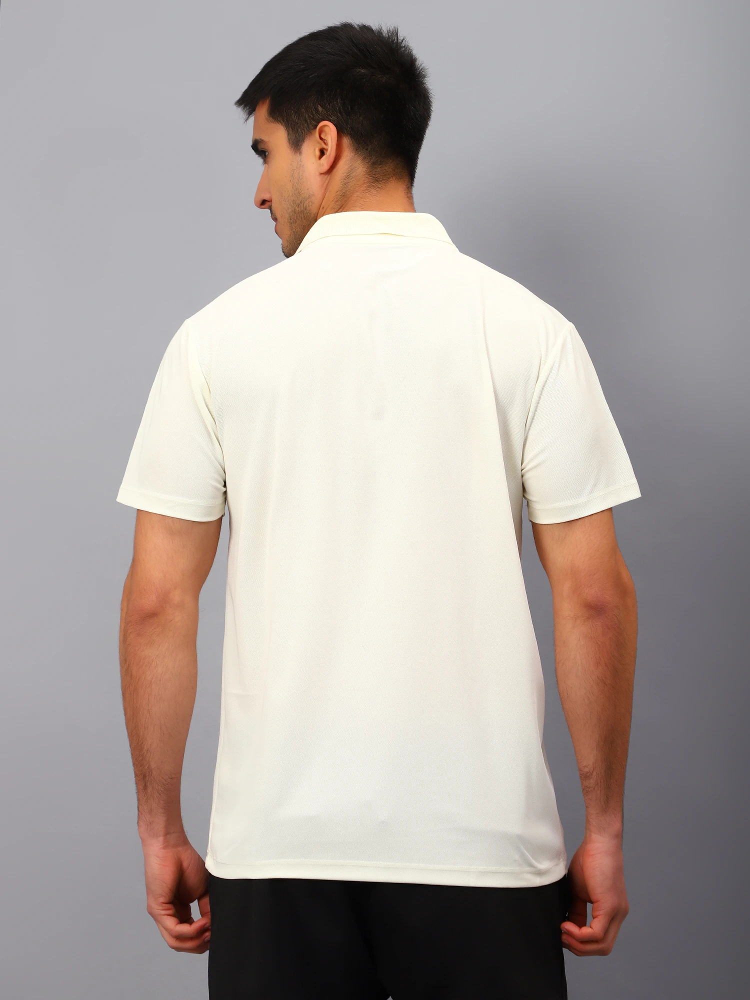 Men’s White Cotton Polo T-Shirt – Nautical Collar Design