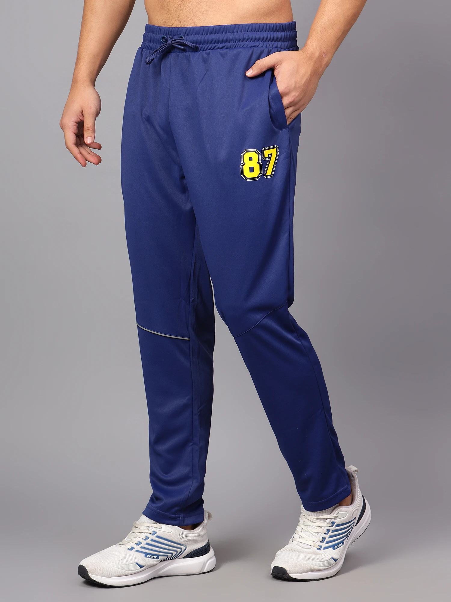 Shiv Naresh Smart Navy Blue Track Pants for Men