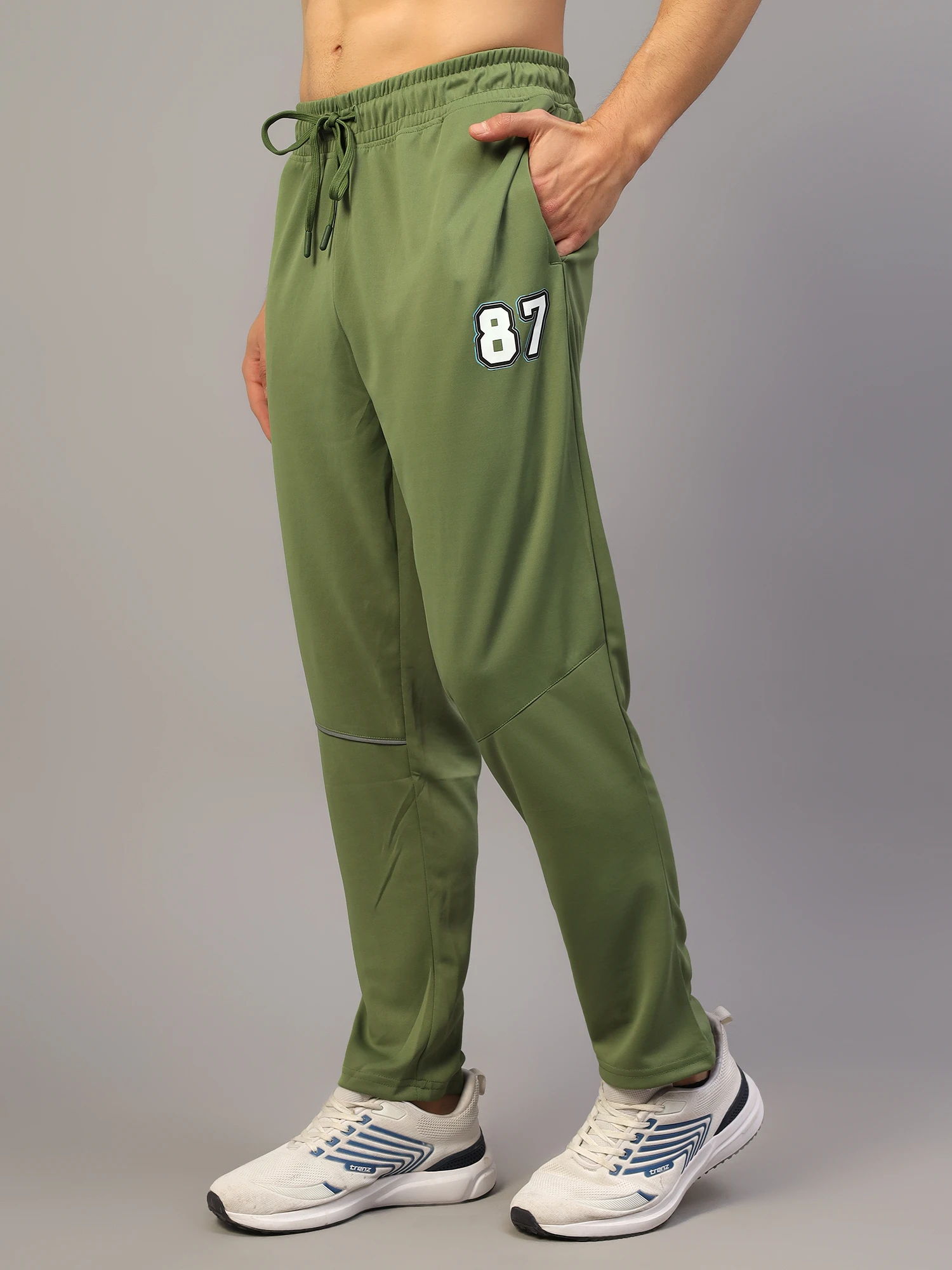 Shiv Naresh Smart Olive Green Track Pants for Men