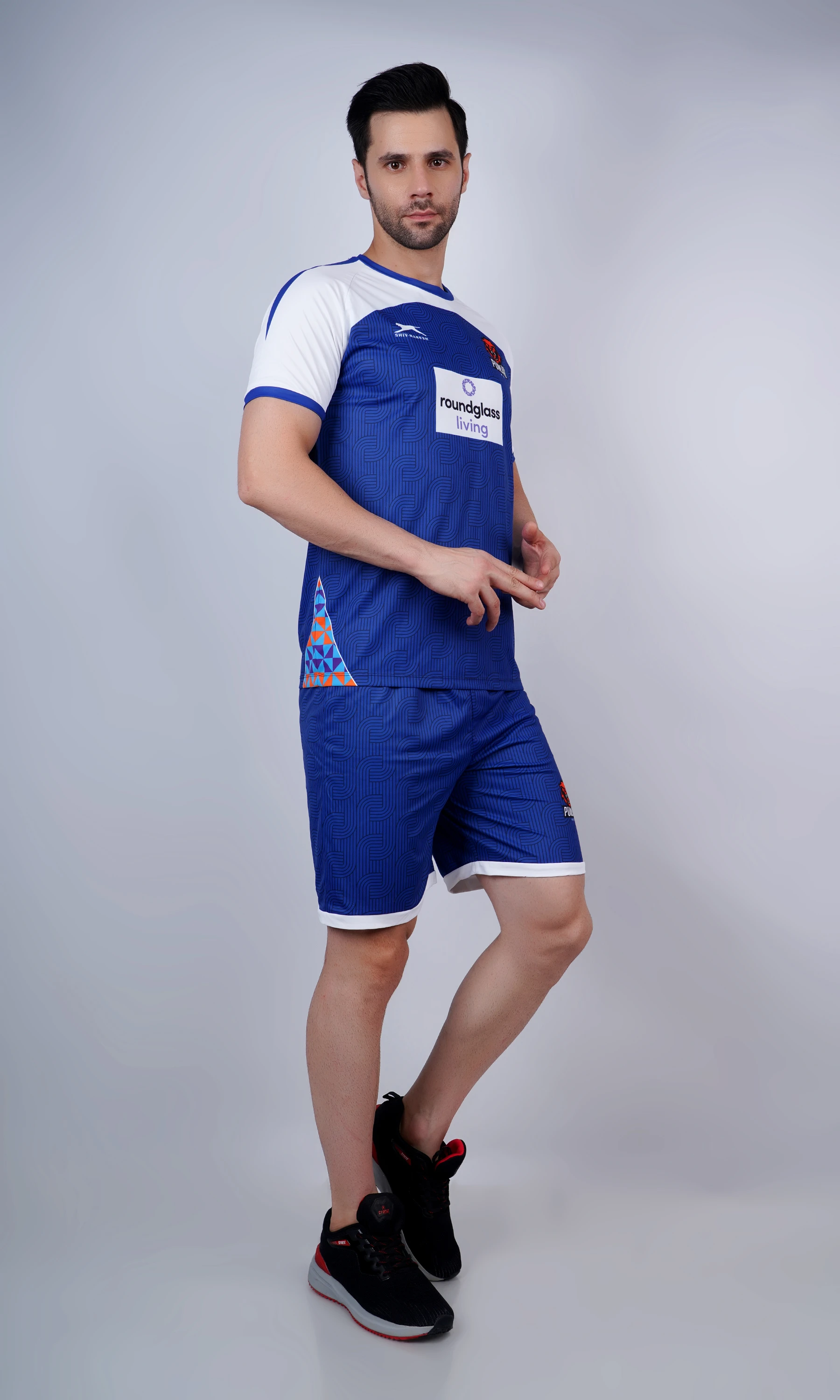 Punjab Football Club Set White Orange Jersey & Shorts