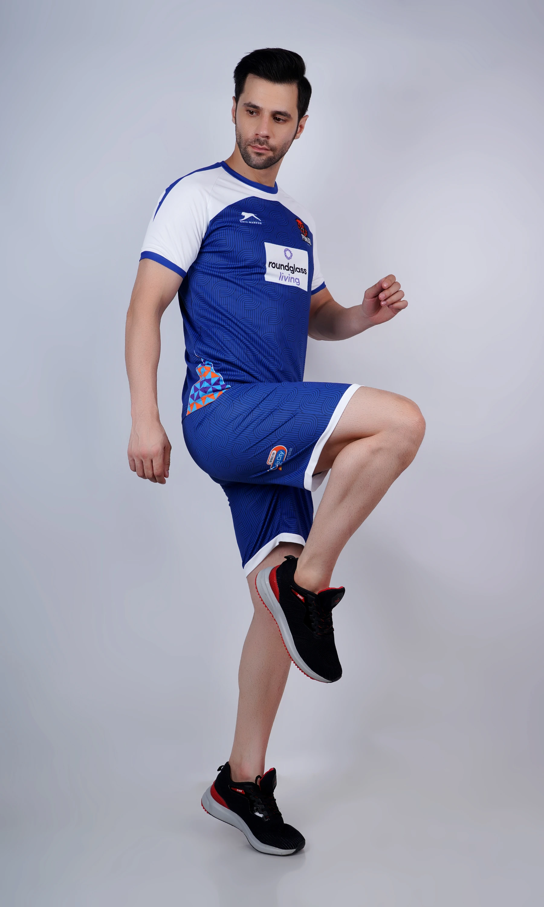 Punjab Football Club Set White Orange Jersey & Shorts