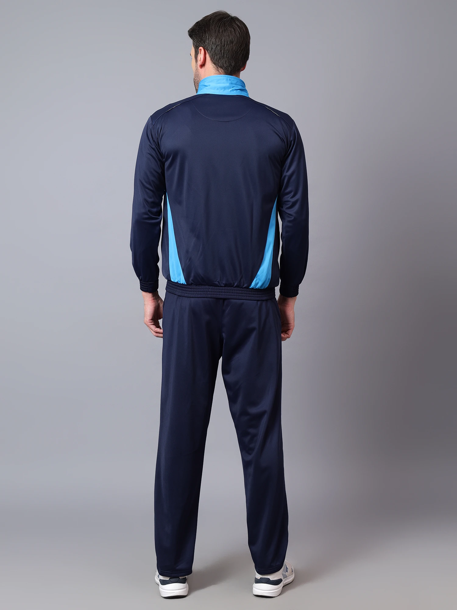 Shiv Naresh Men's Smart Fit Navy/Cyan Track Suit
