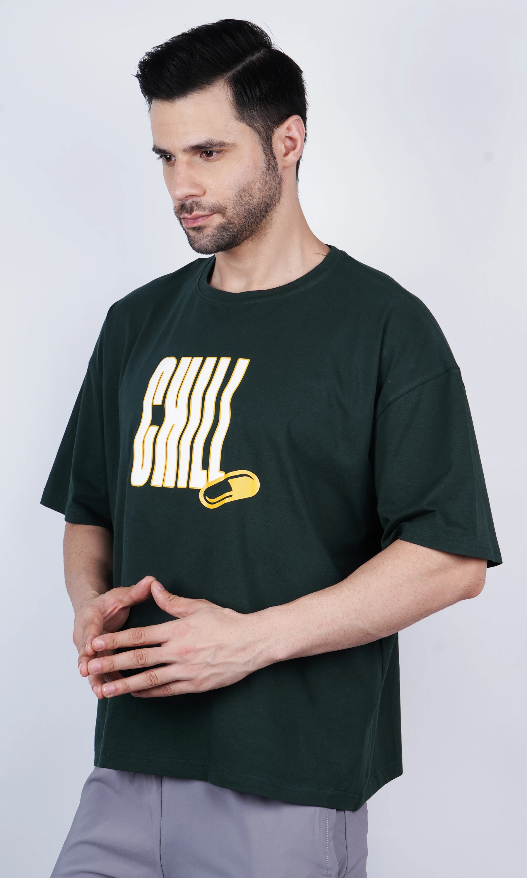 Unisex Bottle Green Oversized T-Shirt – Shiv Naresh