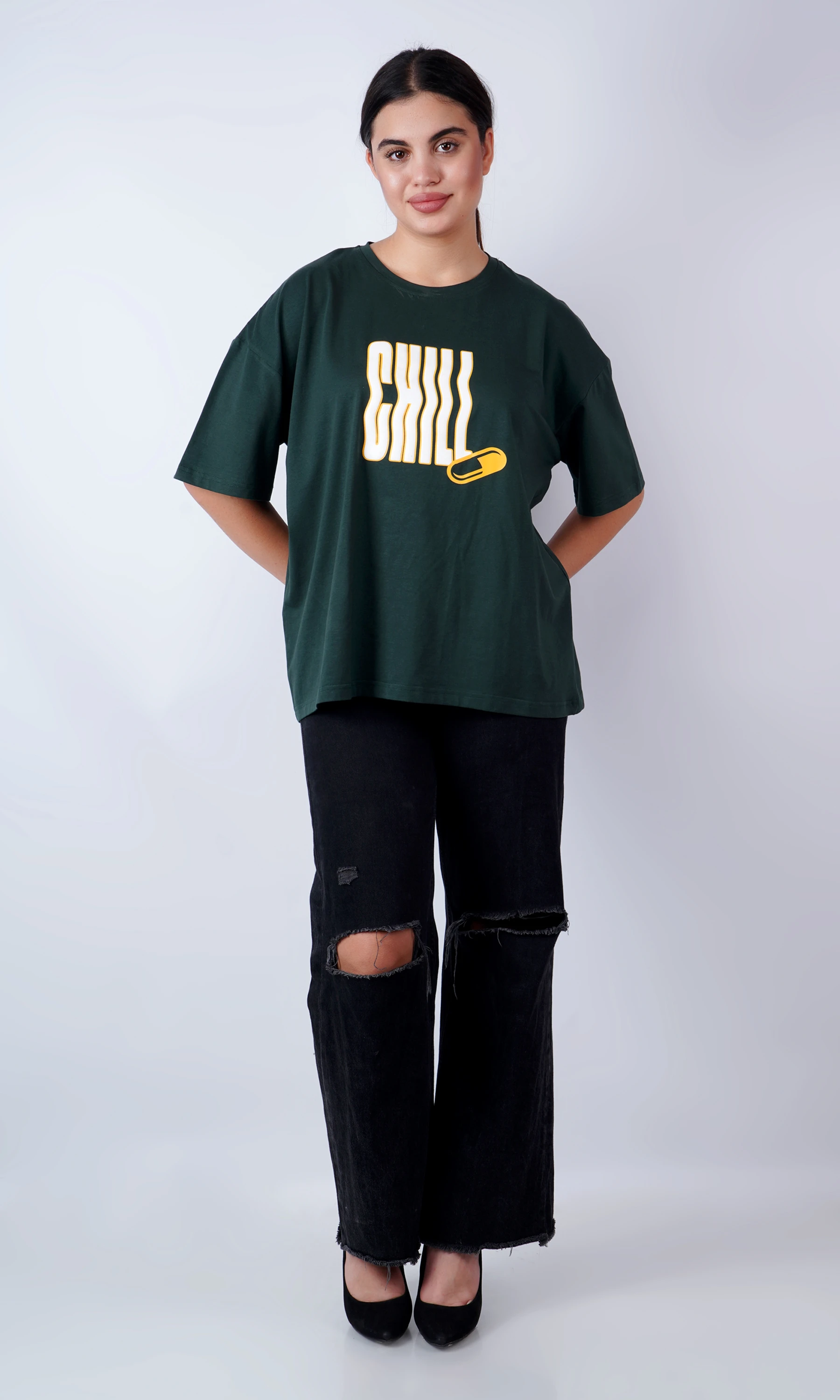 Unisex Bottle Green Oversized T-Shirt – Shiv Naresh