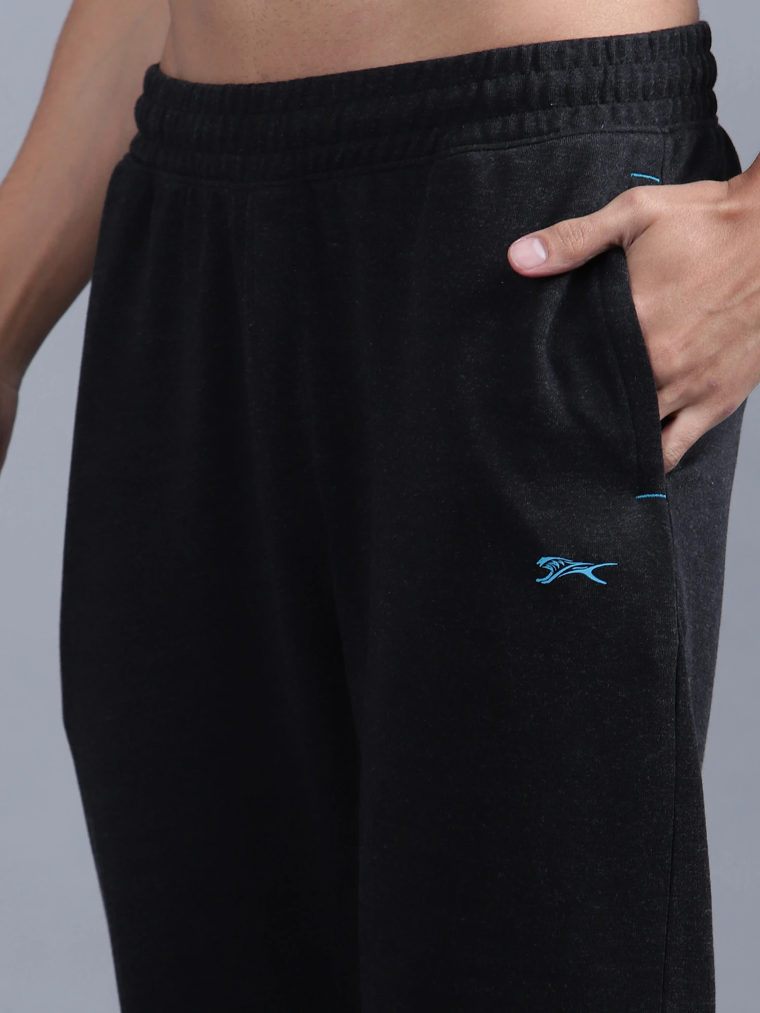 Shiv Naresh Heather Track Pant Black for Men