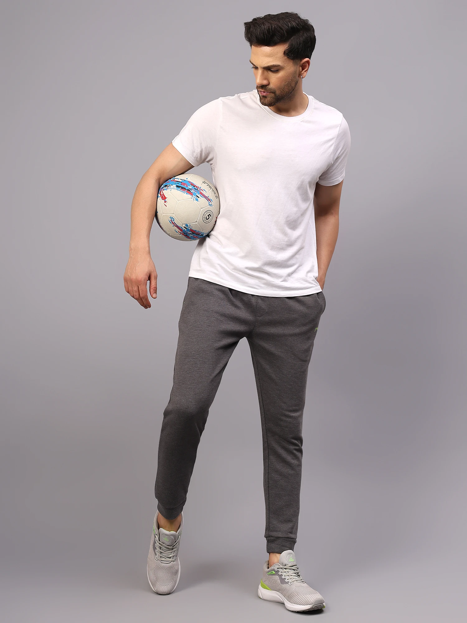 Shiv Naresh Heather Track Pant Dark Grey for Men