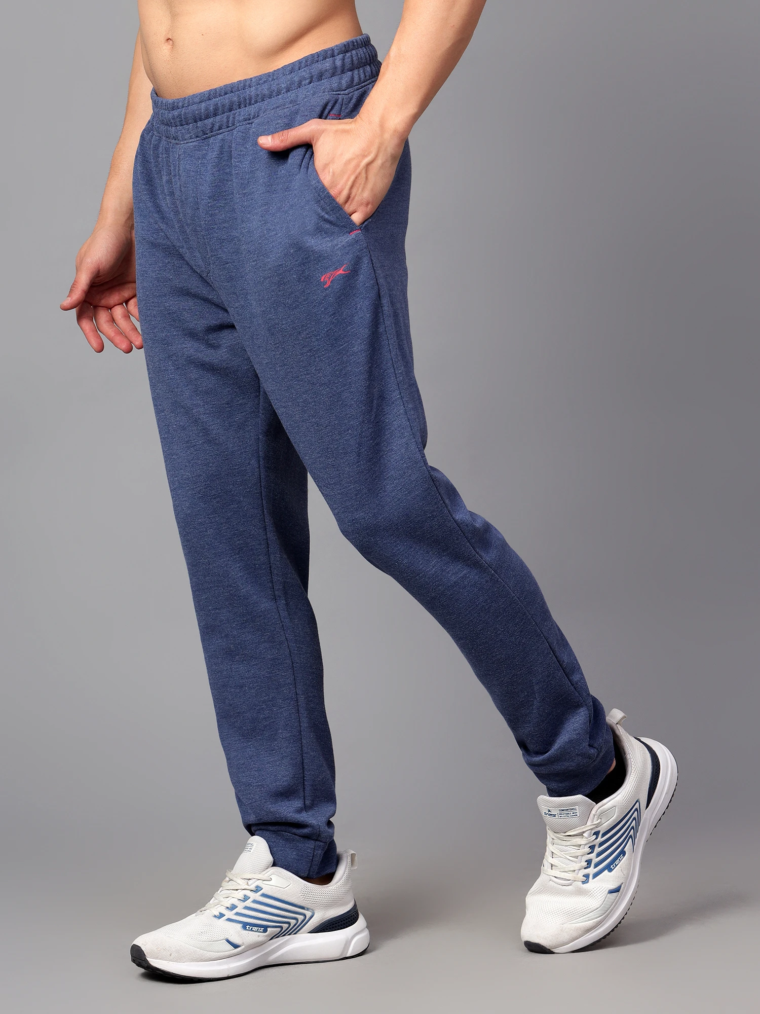 Shiv Naresh Heather Track Pant Navy Blue for Men