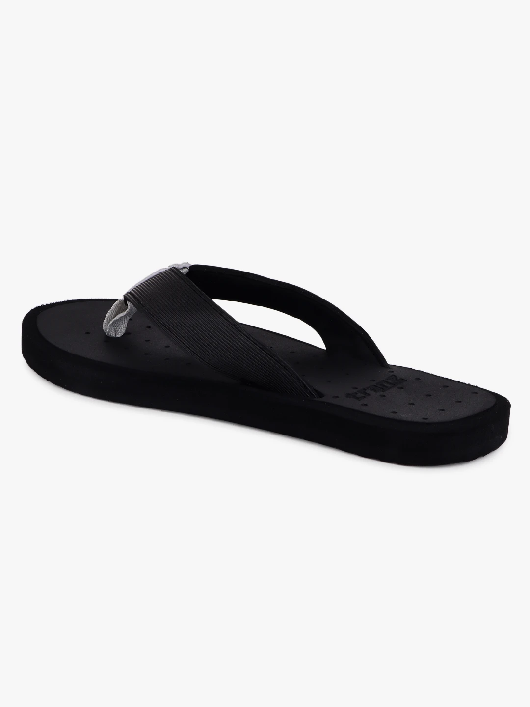 Black slip-on slippers for men by Shivnaresh