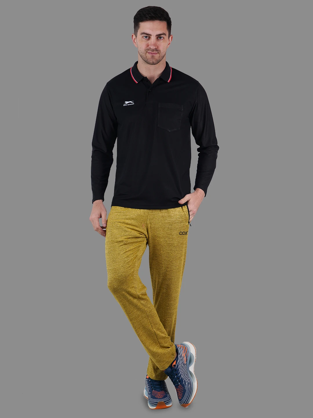 full sleeve polo shirt black