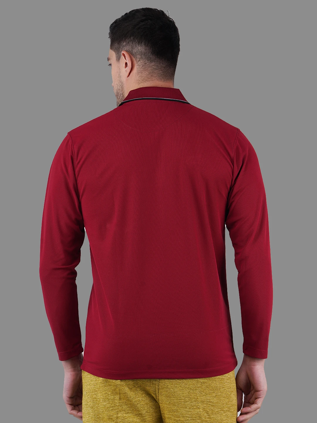full sleeve polo shirt maroon