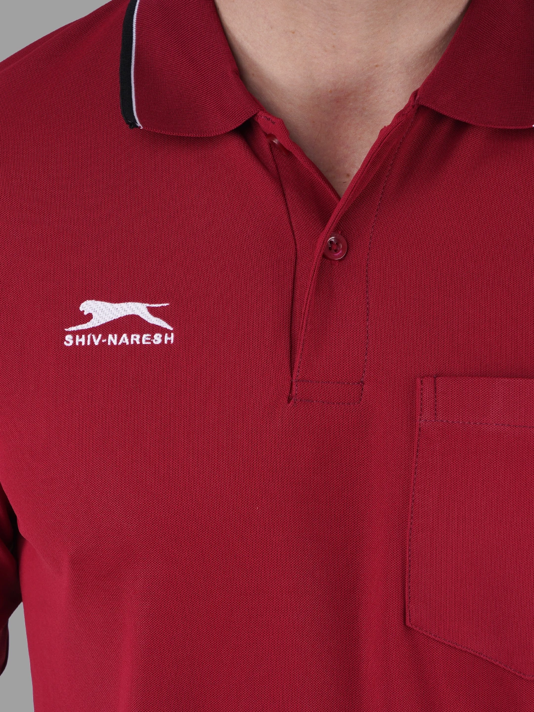 full sleeve polo shirt maroon