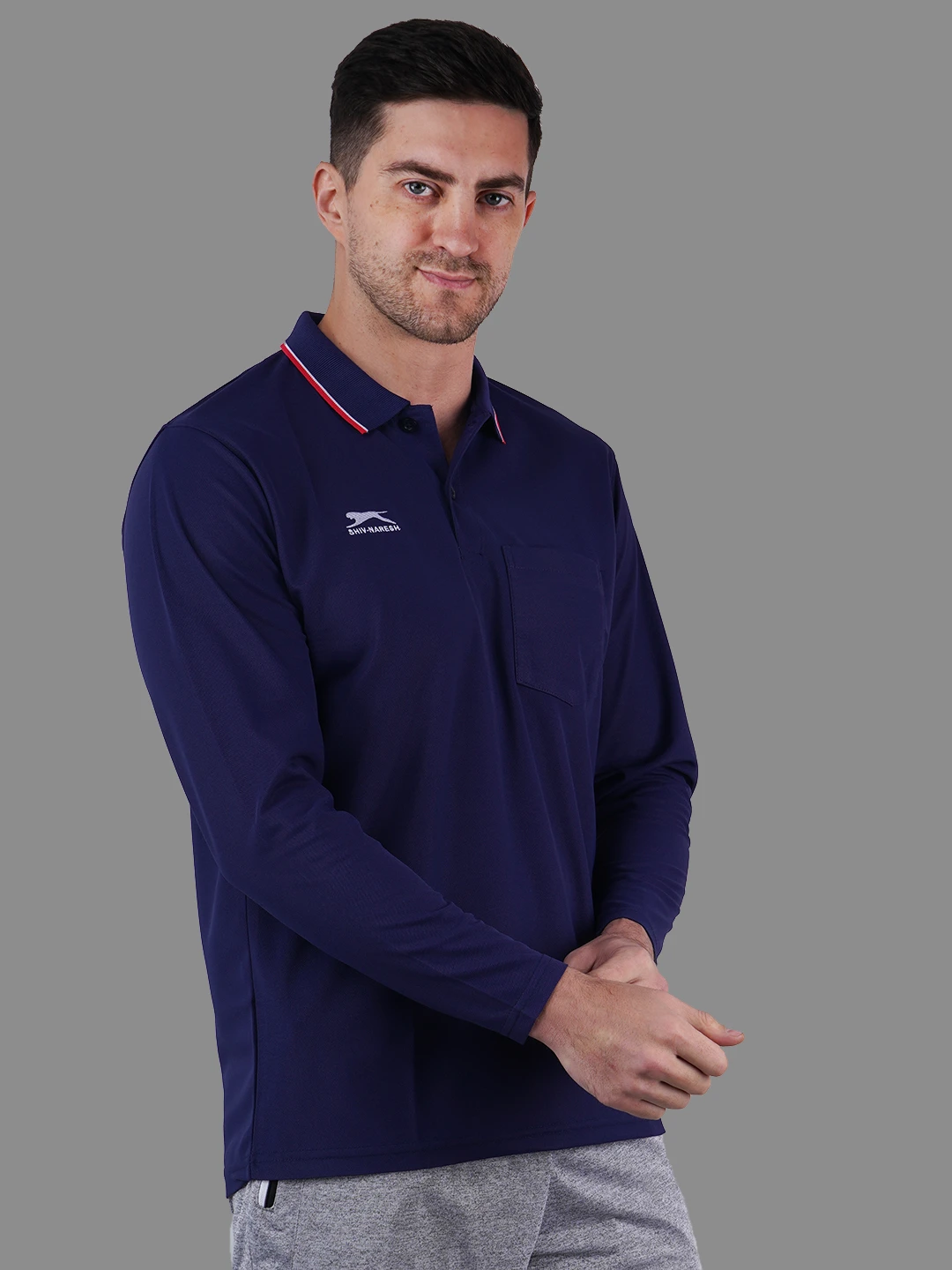 full sleeve polo shirt navy