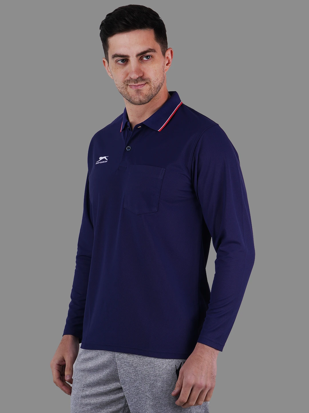 full sleeve polo shirt navy