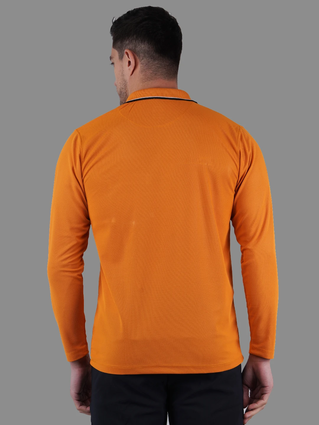 full sleeve polo shirt mustard