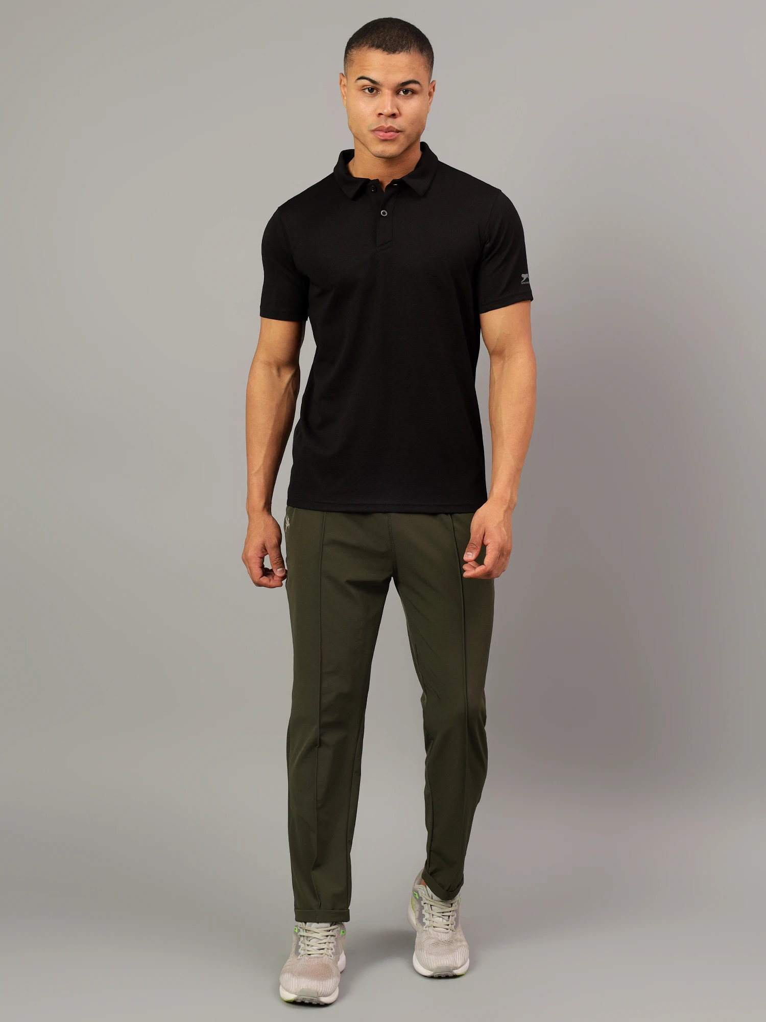 performance polo t shirt black