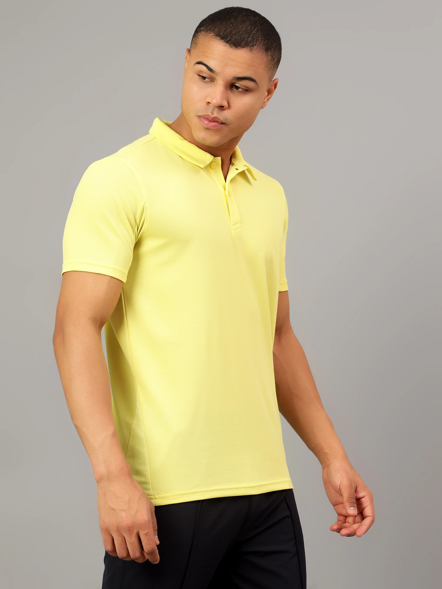 performance polo t shirt lemon